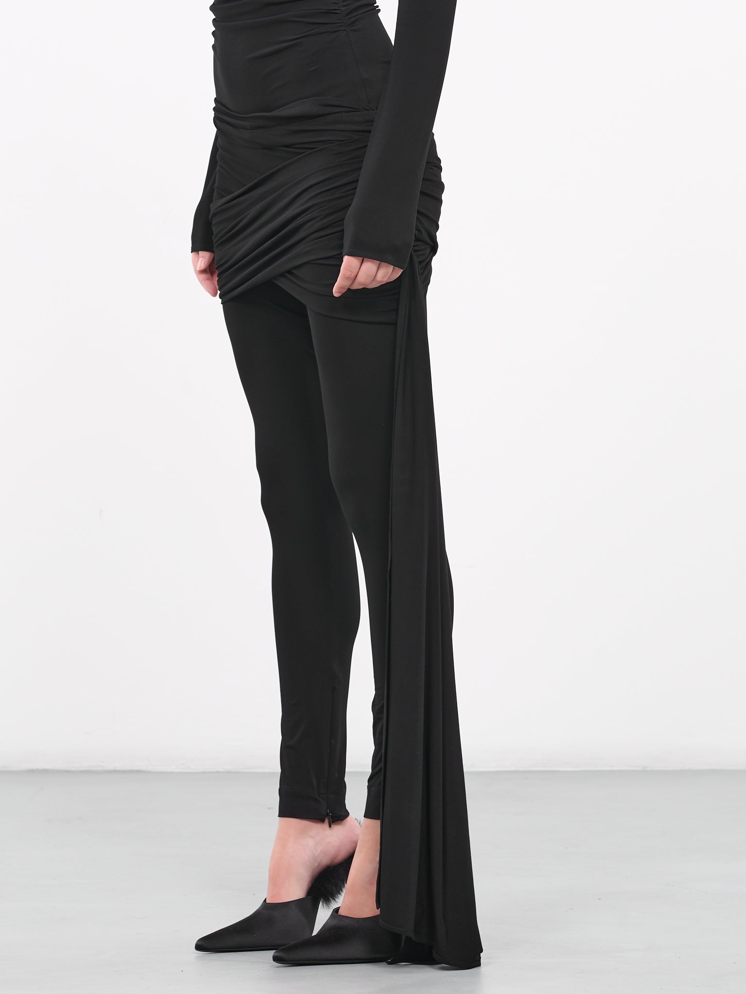 Sash Detail Jersey Leggings (220923-BLACK)