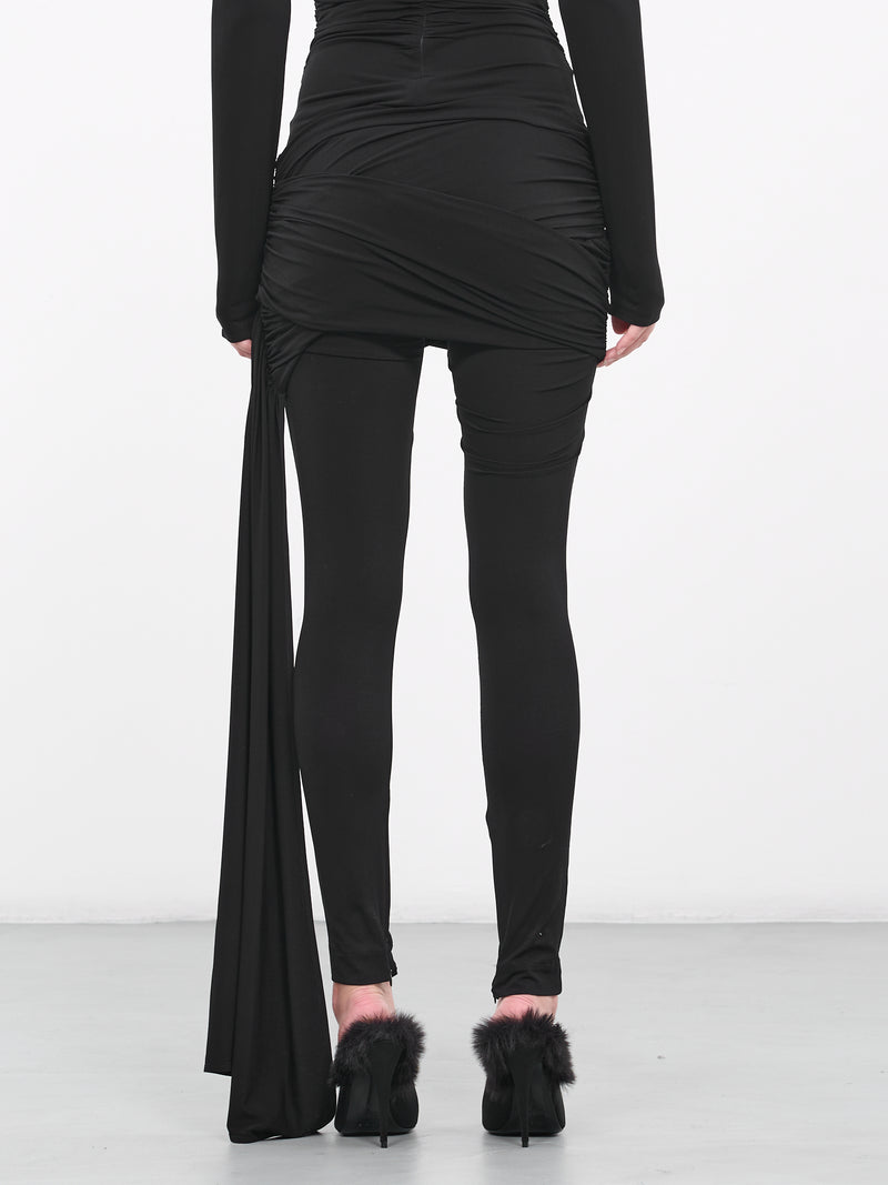 Sash Detail Jersey Leggings (220923-BLACK)