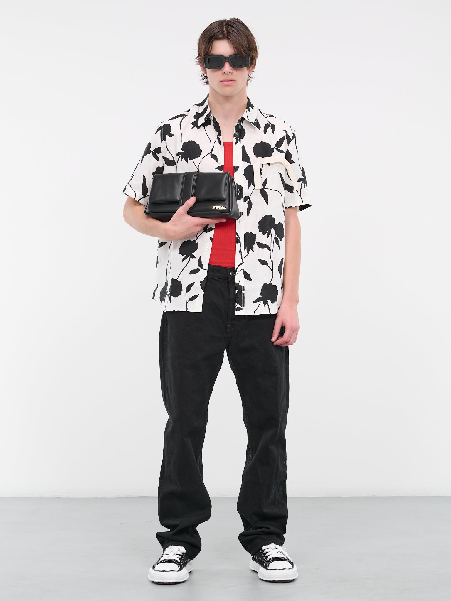 La chemise Melo (225SH006-1050-PRINT-BLACK-ROSE)