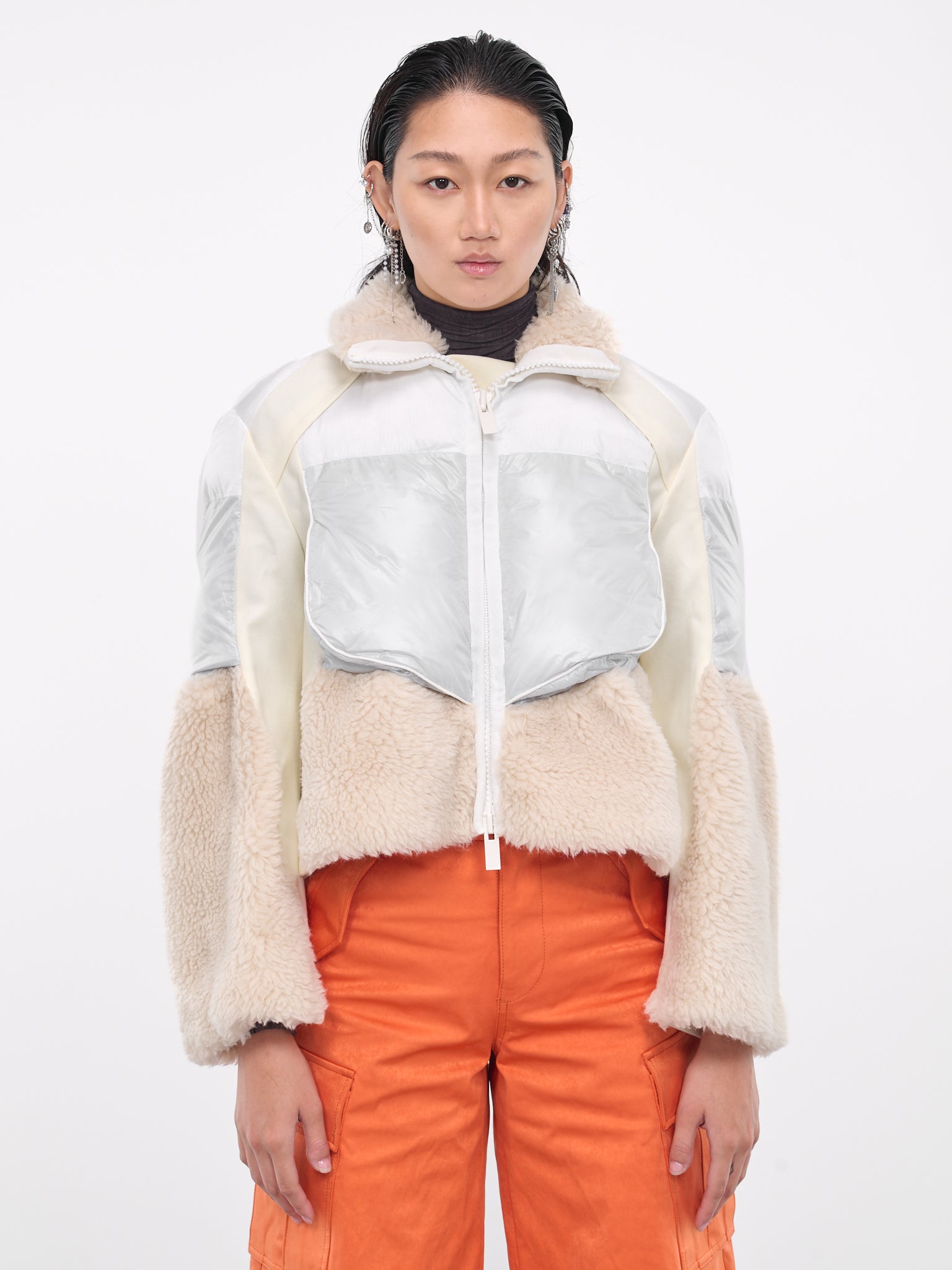 Paneled Sherpa Jacket (23-06859-LIGHT-GRAY-ECRU)