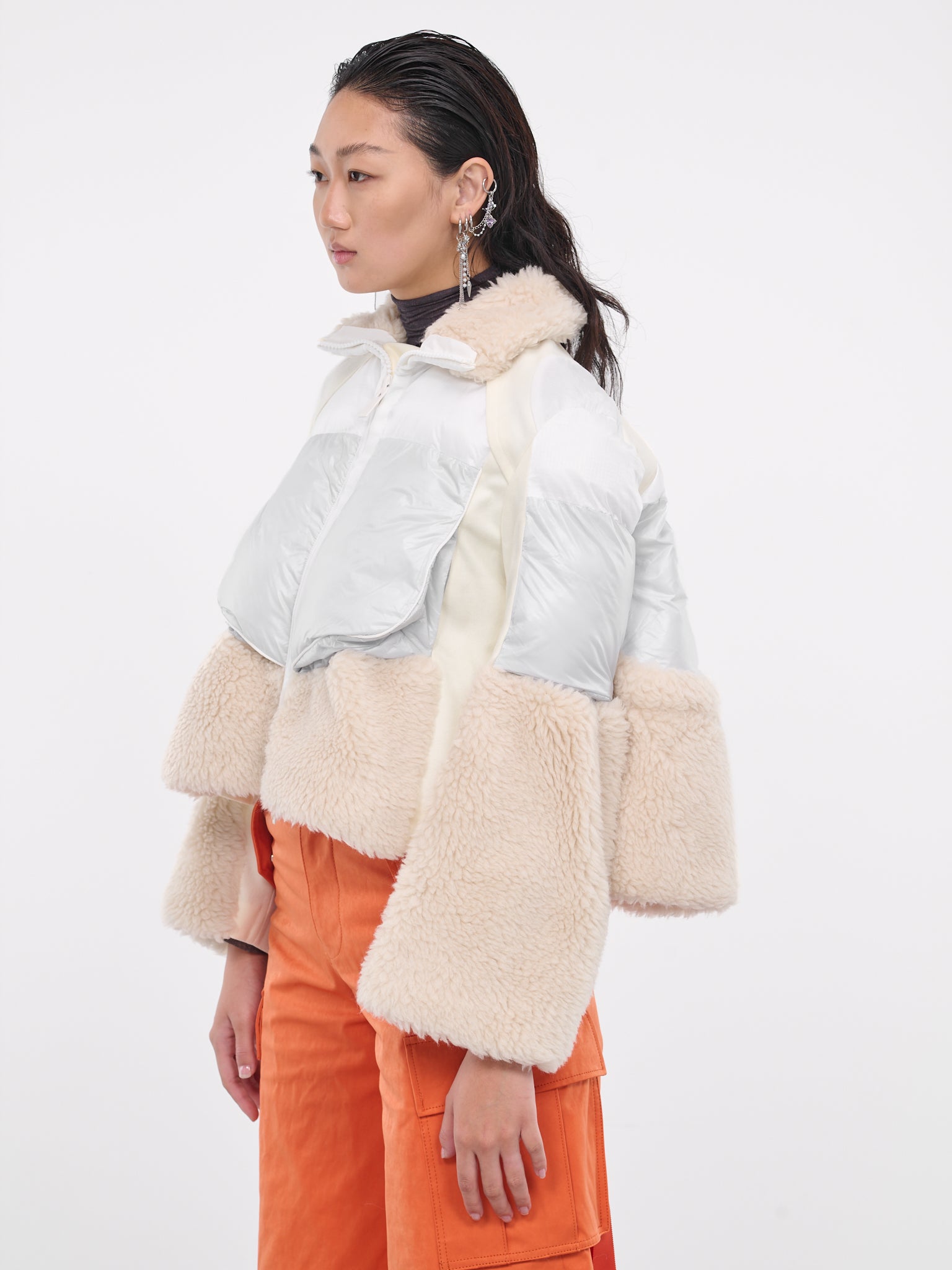Paneled Sherpa Jacket (23-06859-LIGHT-GRAY-ECRU)