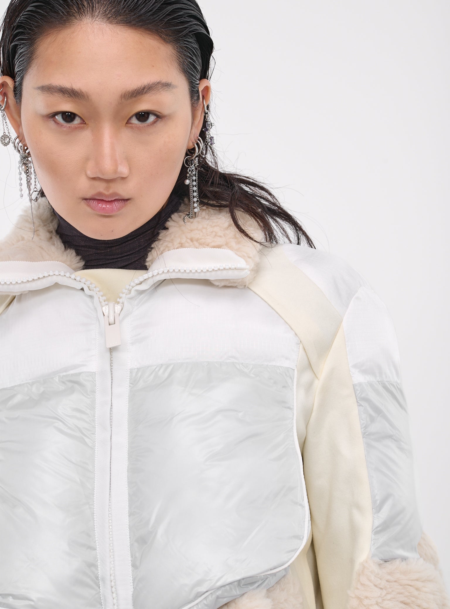 Paneled Sherpa Jacket (23-06859-LIGHT-GRAY-ECRU)