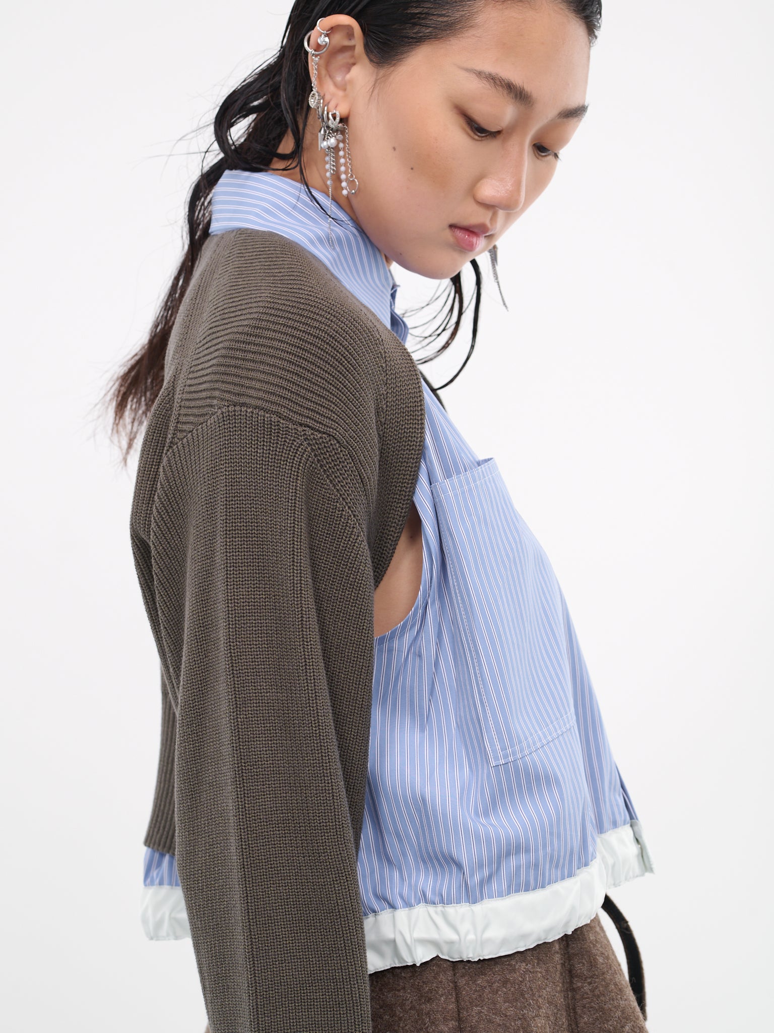 Shirt & Knit Cardigan (23-06874-LIGHT-BLUE-STRIPE-TAU)