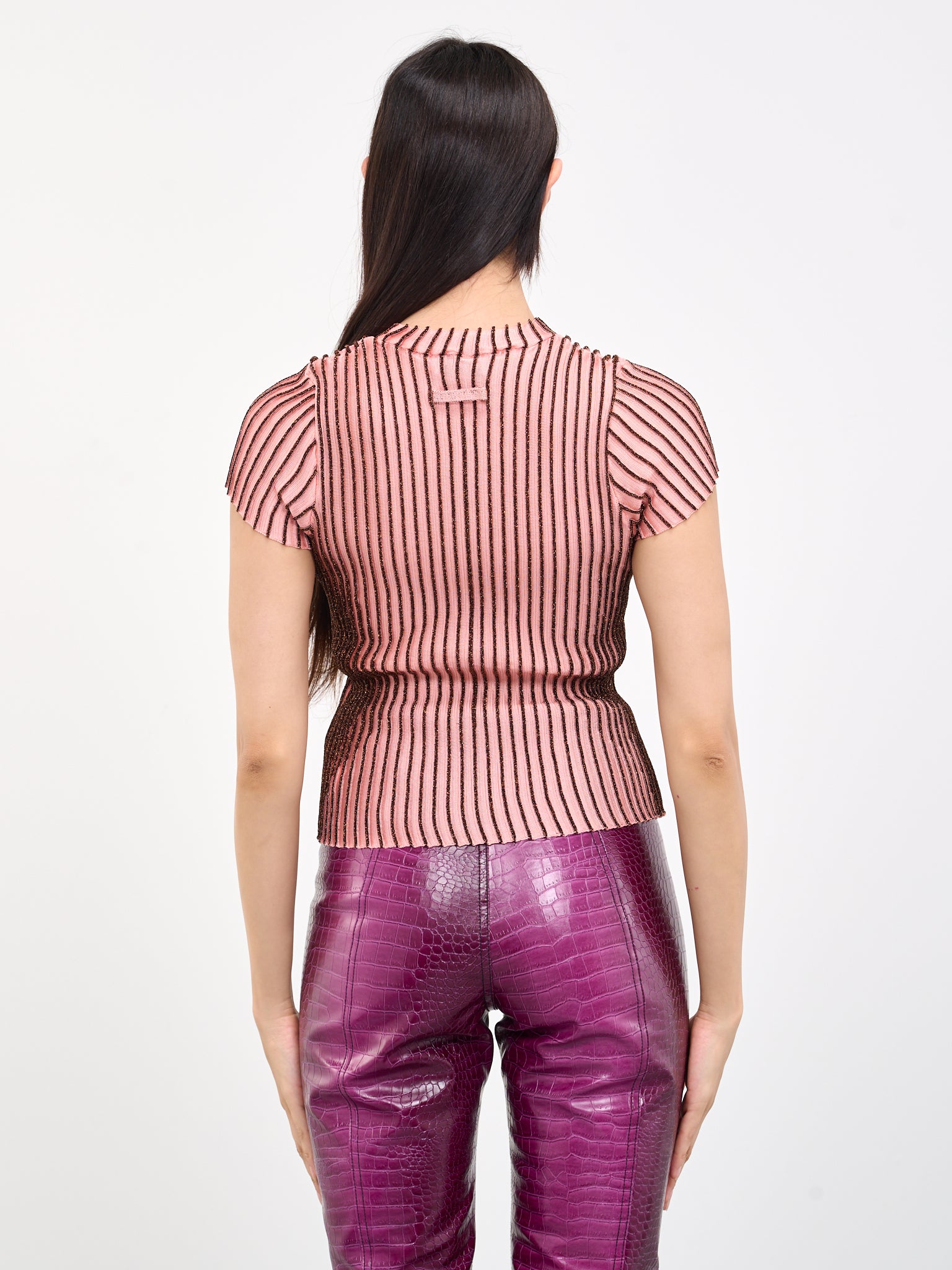 JEAN PAUL GAULTIER Pink Lurex Top | H.Lorenzo