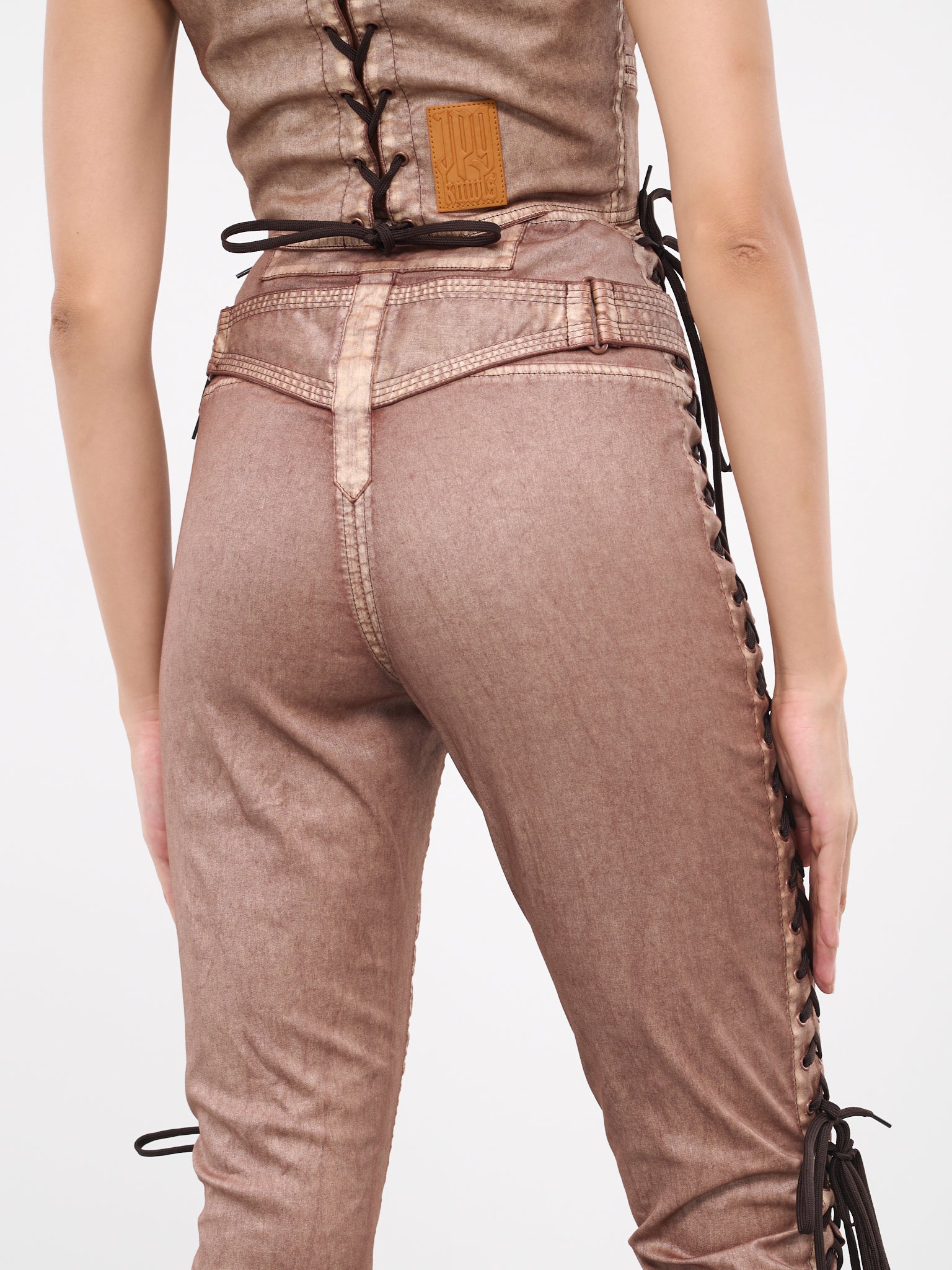 KNWLS Laced Trousers (23-14-F-PA074TP-D005-BROWN-ECR)