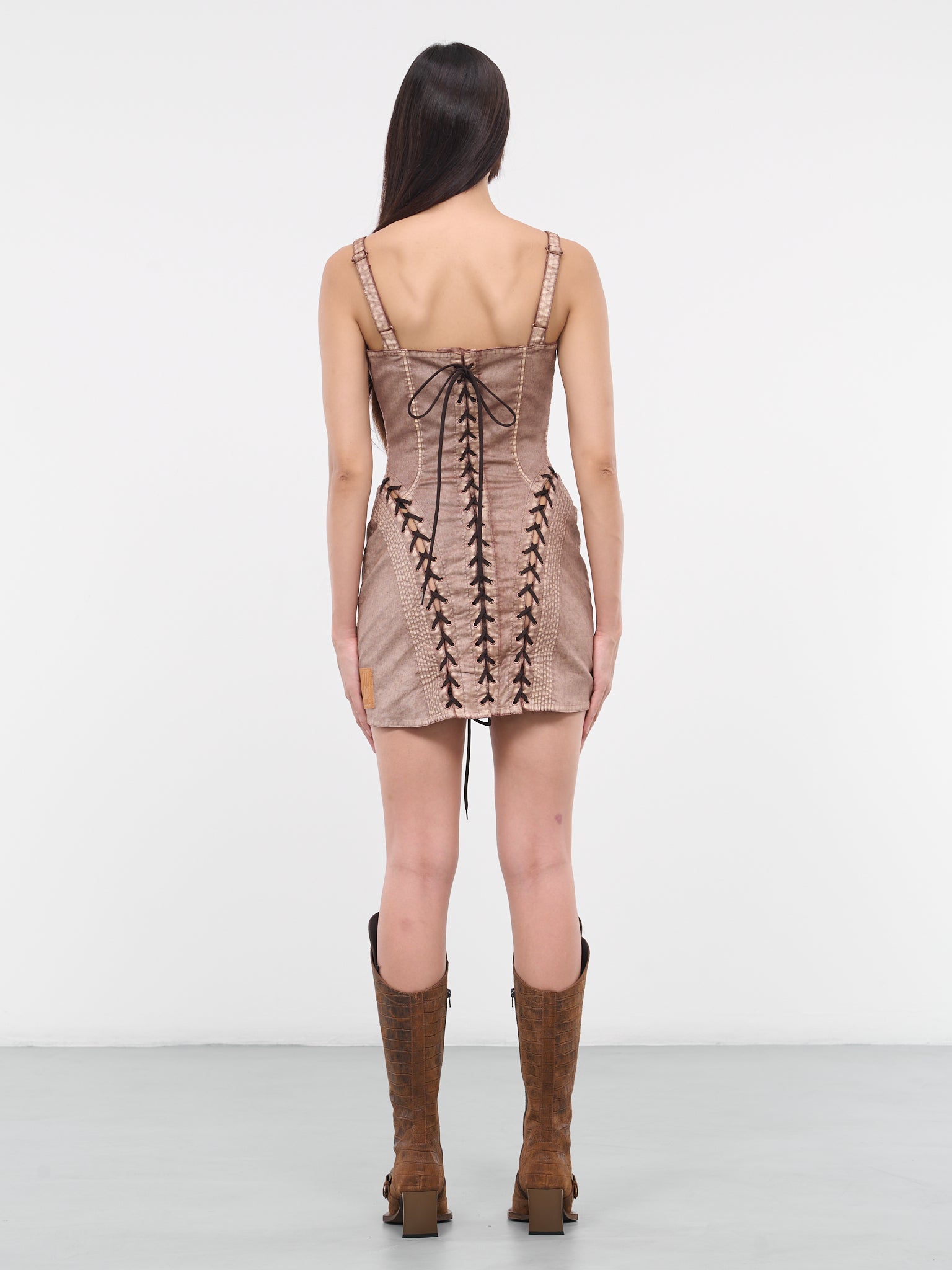 KNWLS Conical Laced Dress (23-14-F-RO061TP-D005-BROWN-ECR)