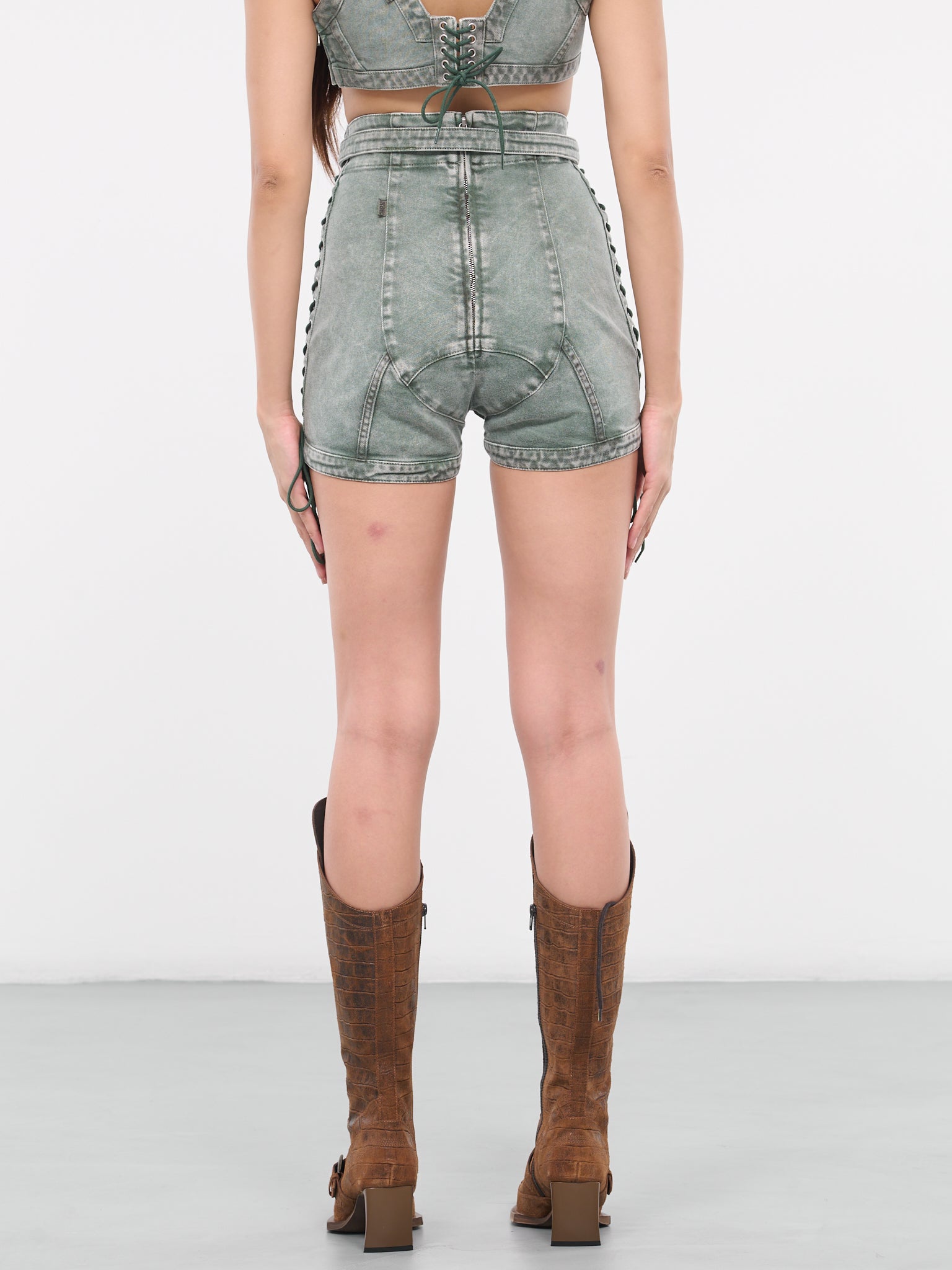 KNWLS Washed Shorts (23-14-F-SH017T-D006-VERT-ECRU)