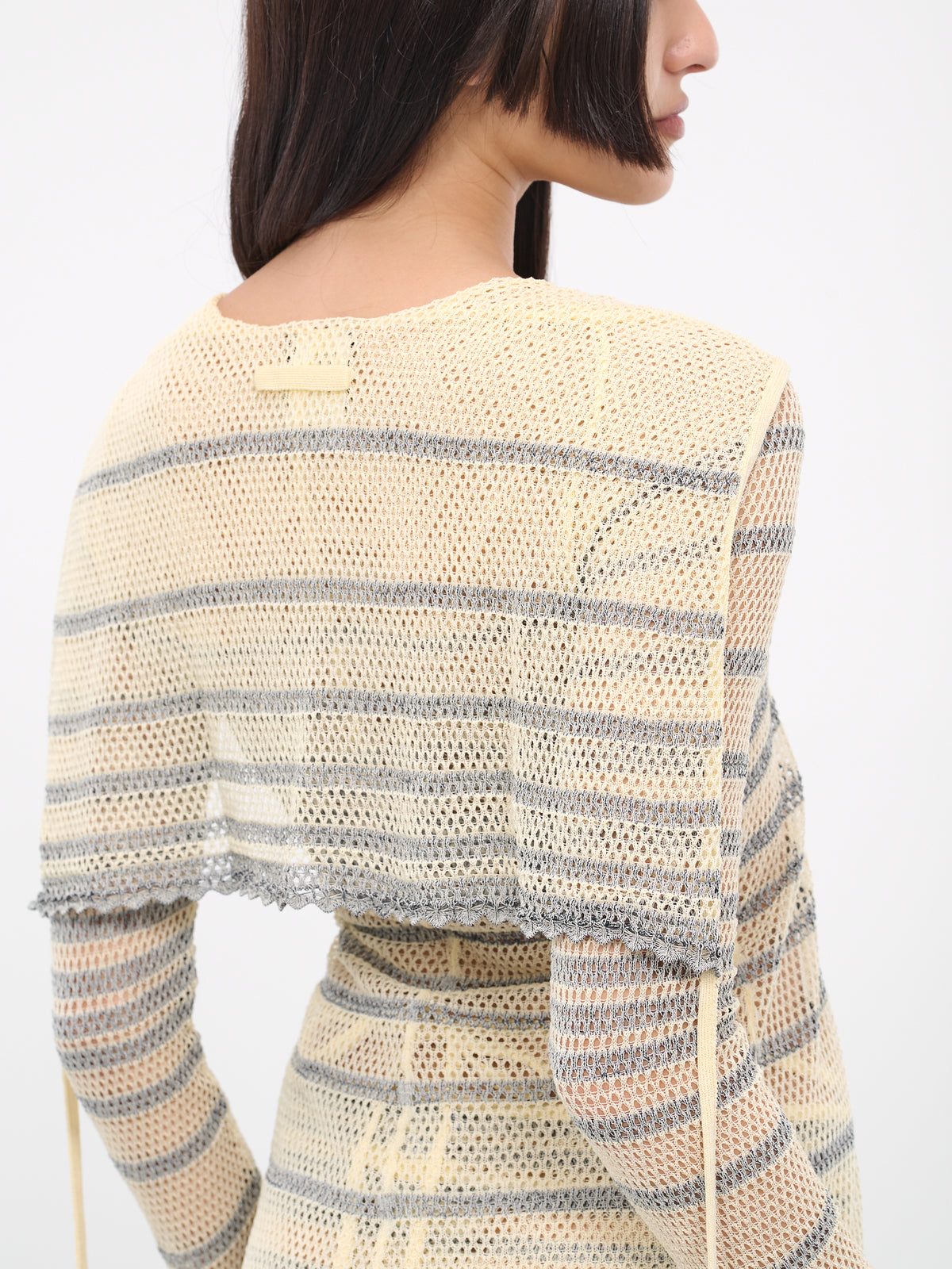 KNWLS Marinière Pointelle Cardigan (23-14-F-TO098-M053-ECRU-NAVY)