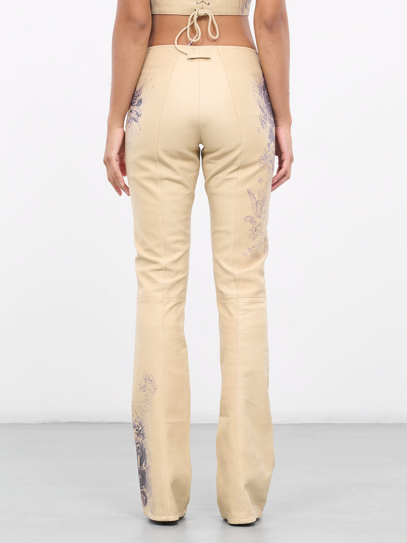 Tattoo Leather Pants (23-15-F-PA091I-NUDE-NAVY)