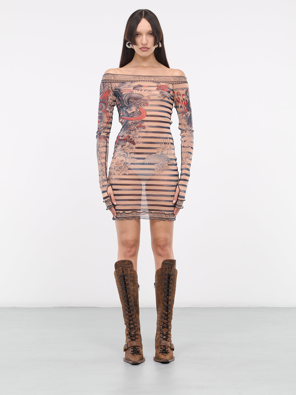 Sailor Tattoo Dress (23-15-F-RO072-T537-NUDE-BLUE-R)