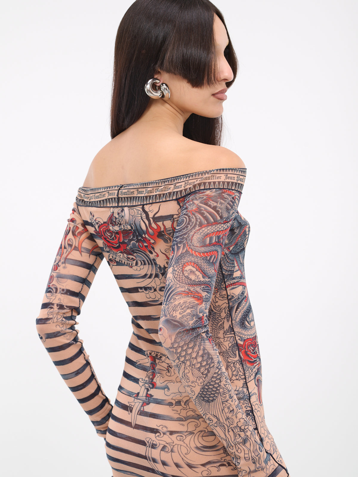 Sailor Tattoo Dress (23-15-F-RO072-T537-NUDE-BLUE-R)