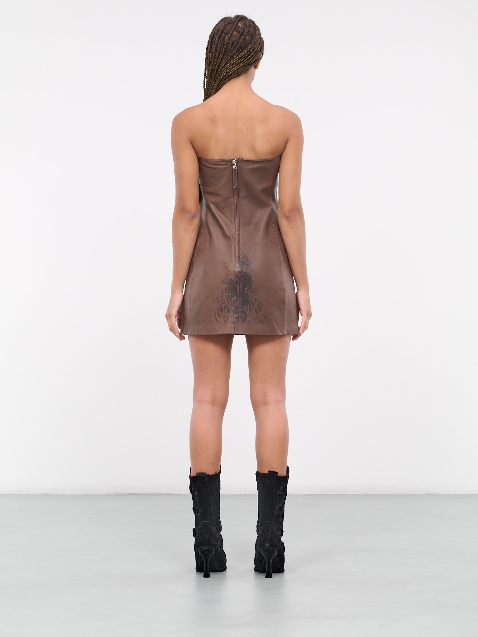 Tattoo Leather Dress (23-15-F-RO081I-EBENE-BLACK)