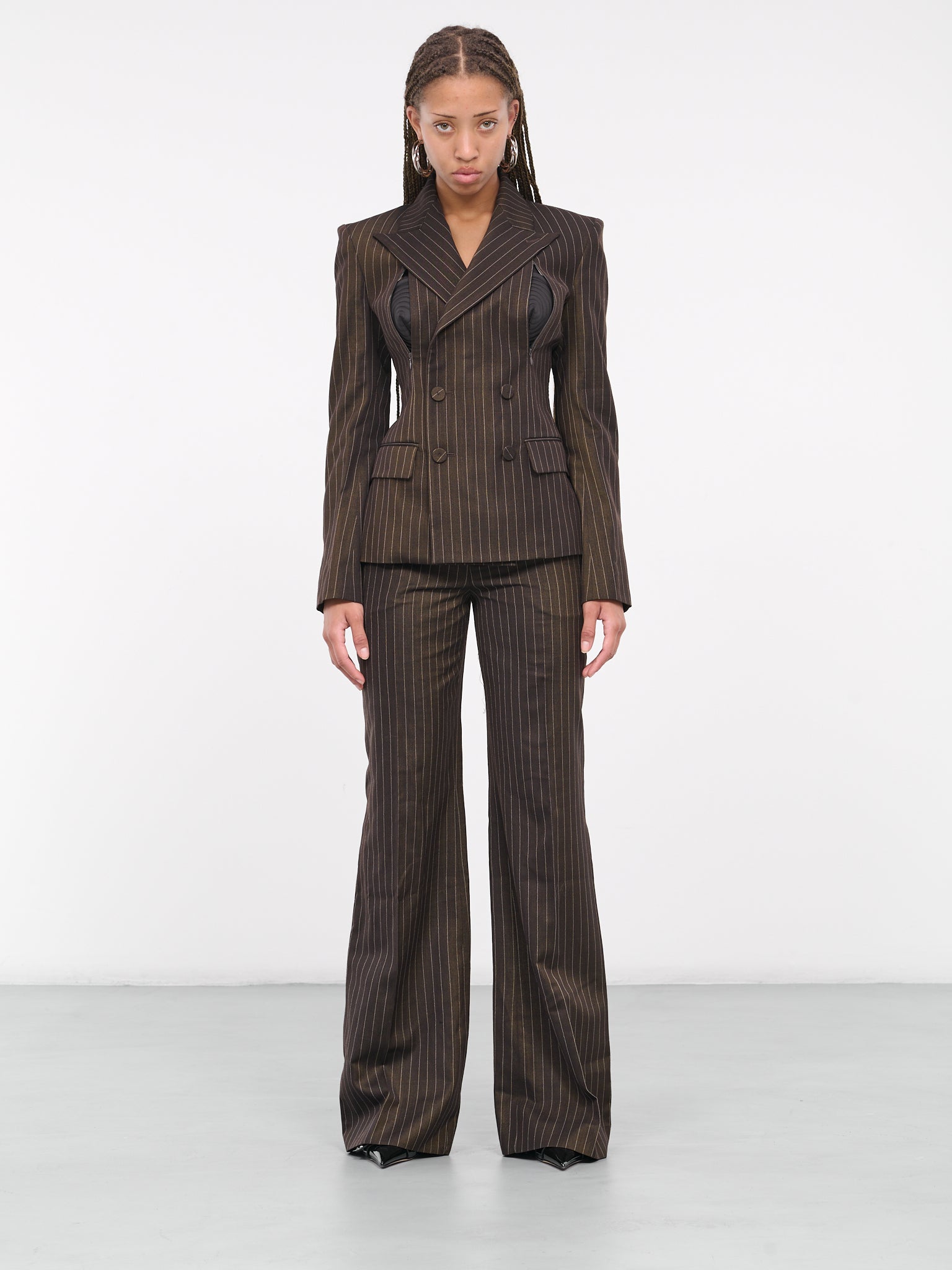 Suit Jacket (23-15-F-VE022-BROWN-ECRU)