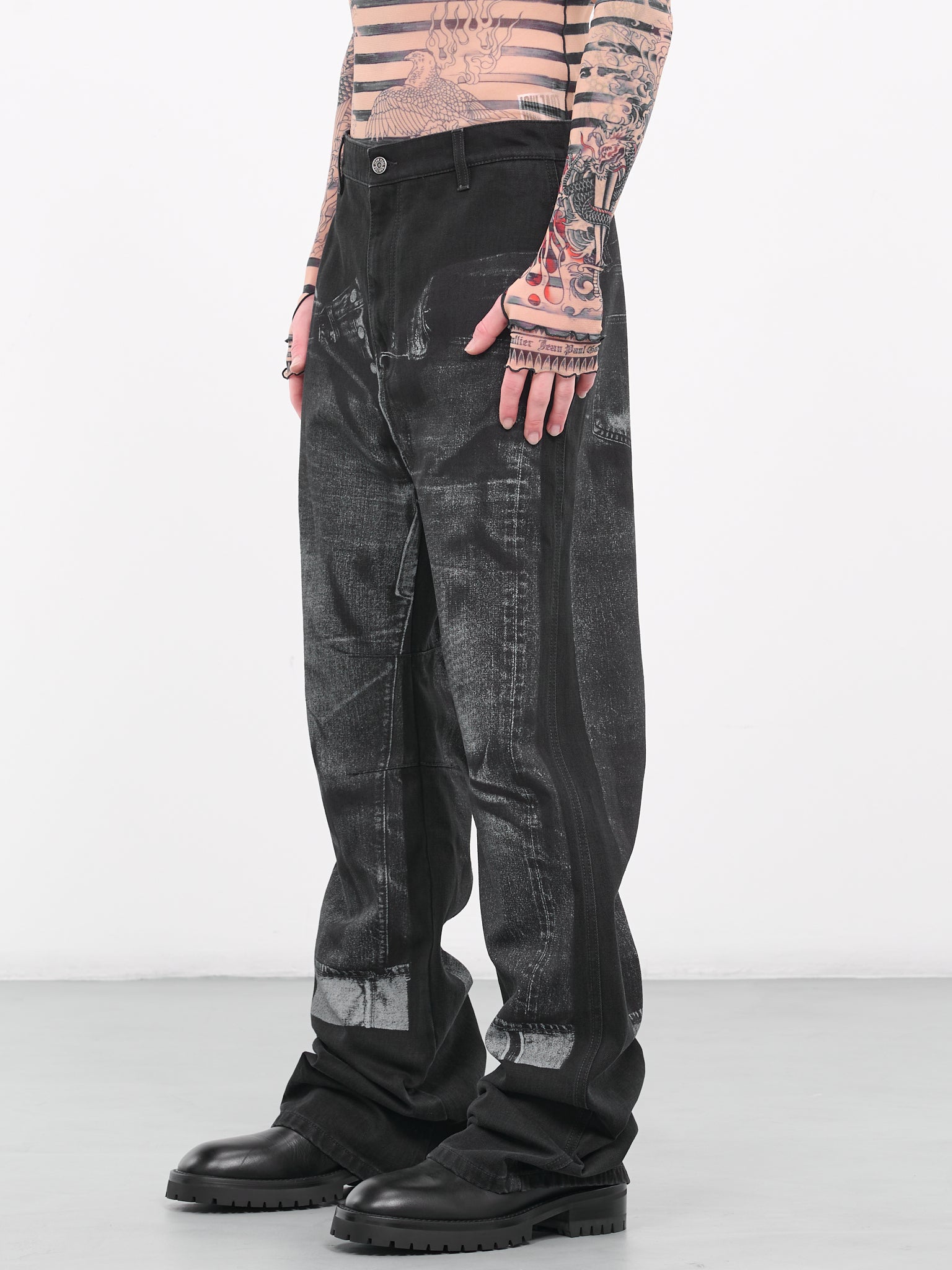 Trompe L'oiel Denim Pants (23-15-H-PA089ILP-D009-BLACK)