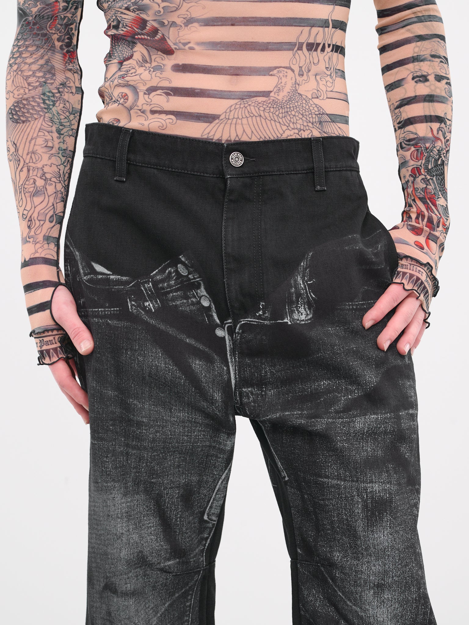 Trompe L'oiel Denim Pants (23-15-H-PA089ILP-D009-BLACK)