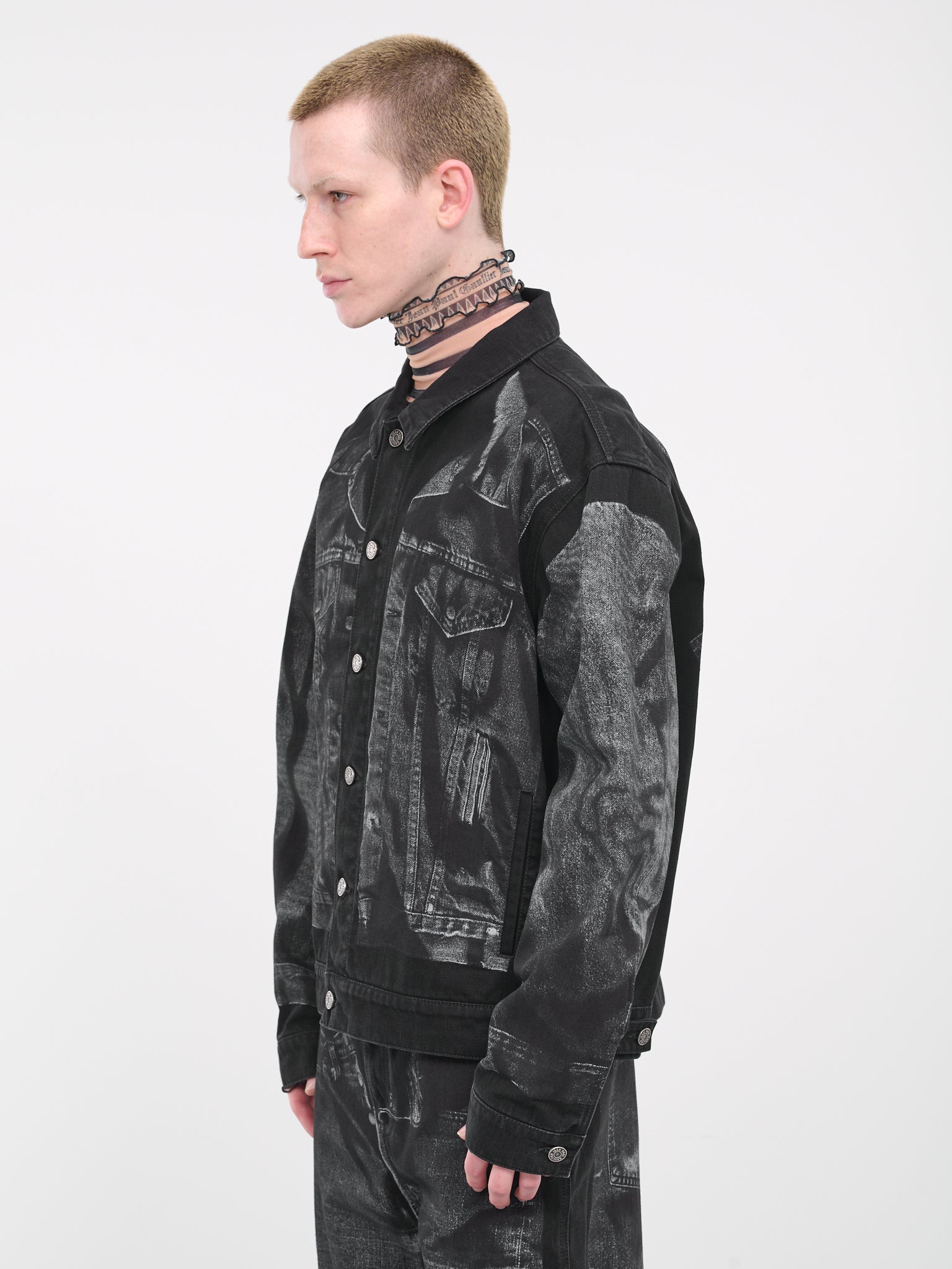 Trompe L'oiel Denim Jacket (23-15-U-VE026ILP-D009-BLACK)