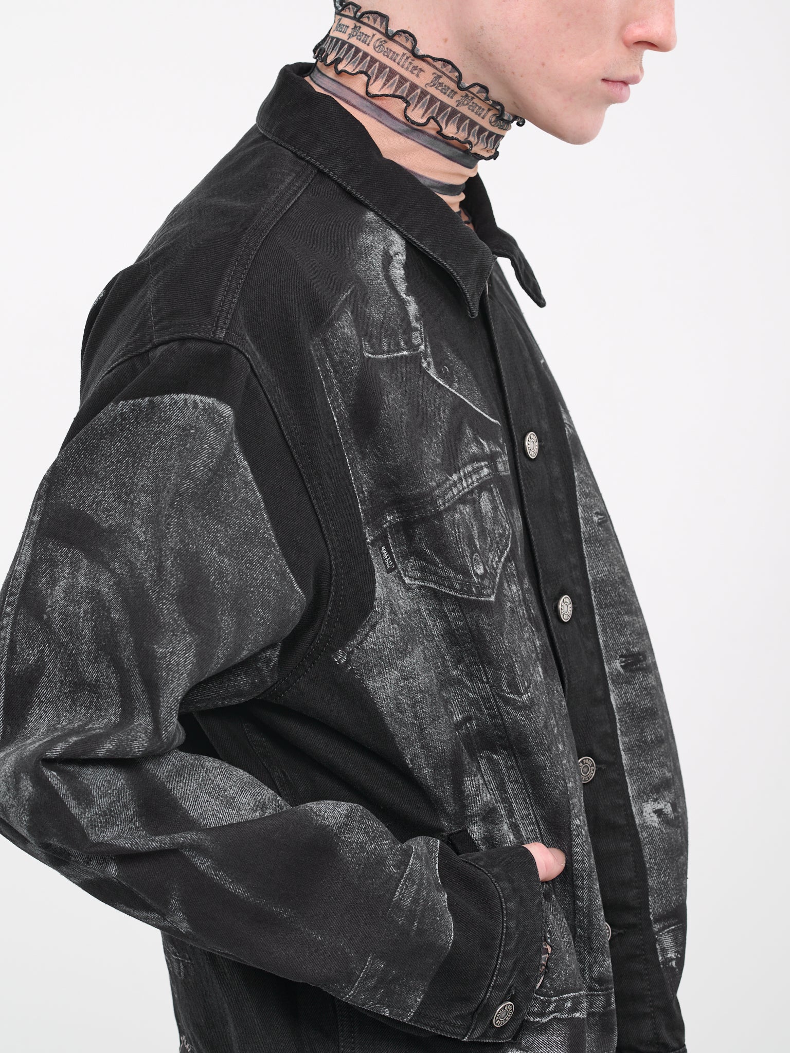 Trompe L'oiel Denim Jacket (23-15-U-VE026ILP-D009-BLACK)