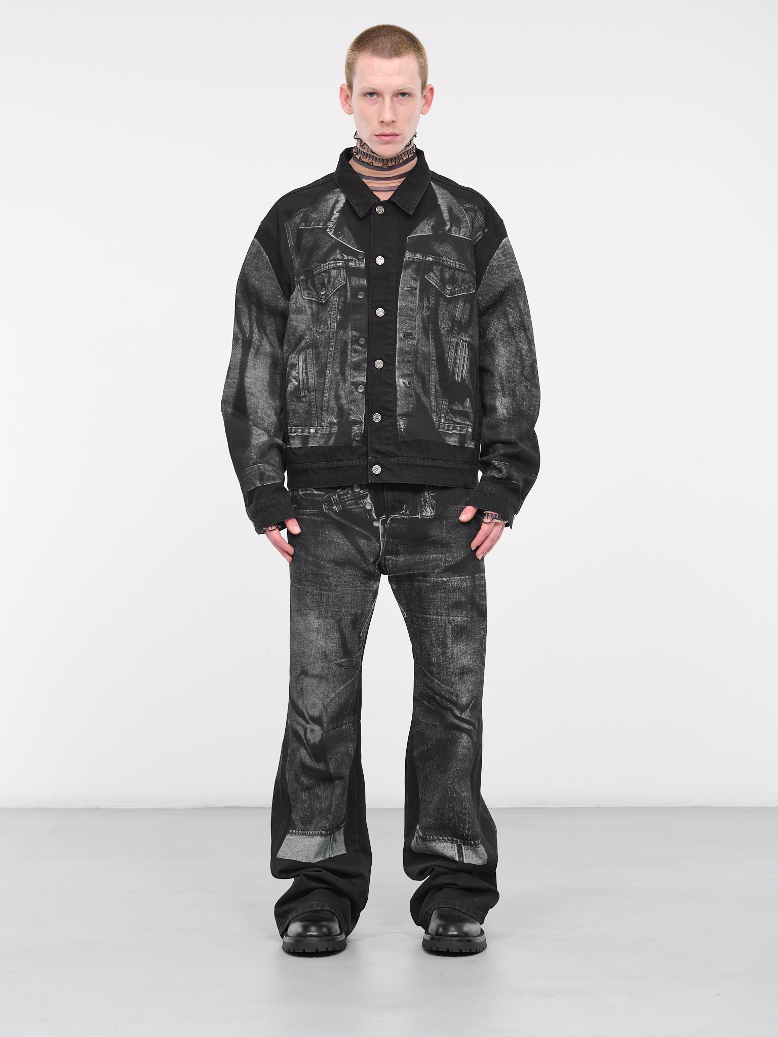 Trompe L'oiel Denim Jacket (23-15-U-VE026ILP-D009-BLACK)