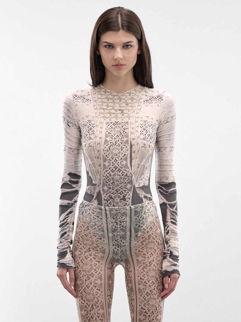Past Edges Trompe L'oeil Bodysuit (25-PASTE-EDGES-BODYSUIT-GREY)