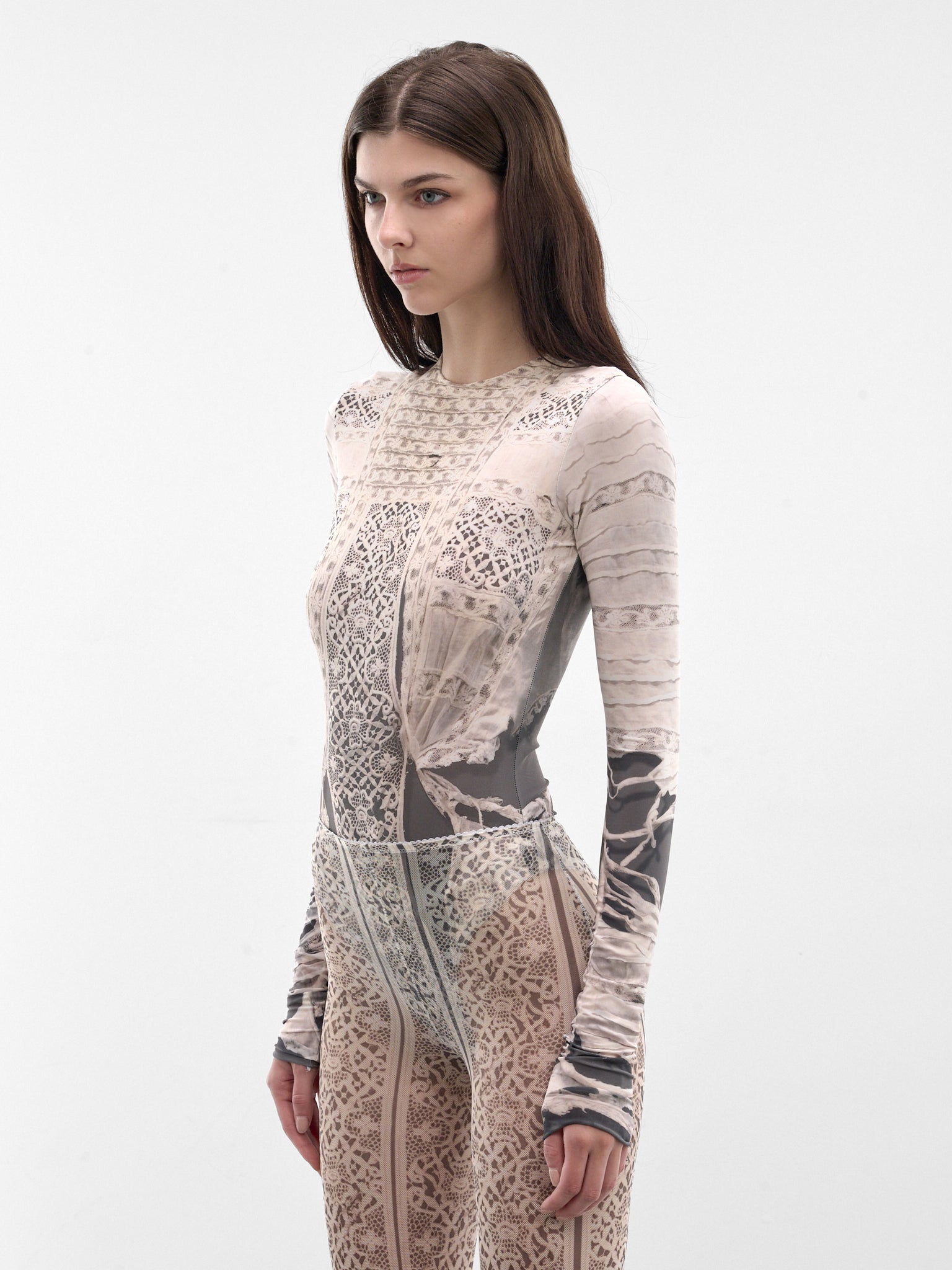 Past Edges Trompe L'oeil Bodysuit (25-PASTE-EDGES-BODYSUIT-GREY)
