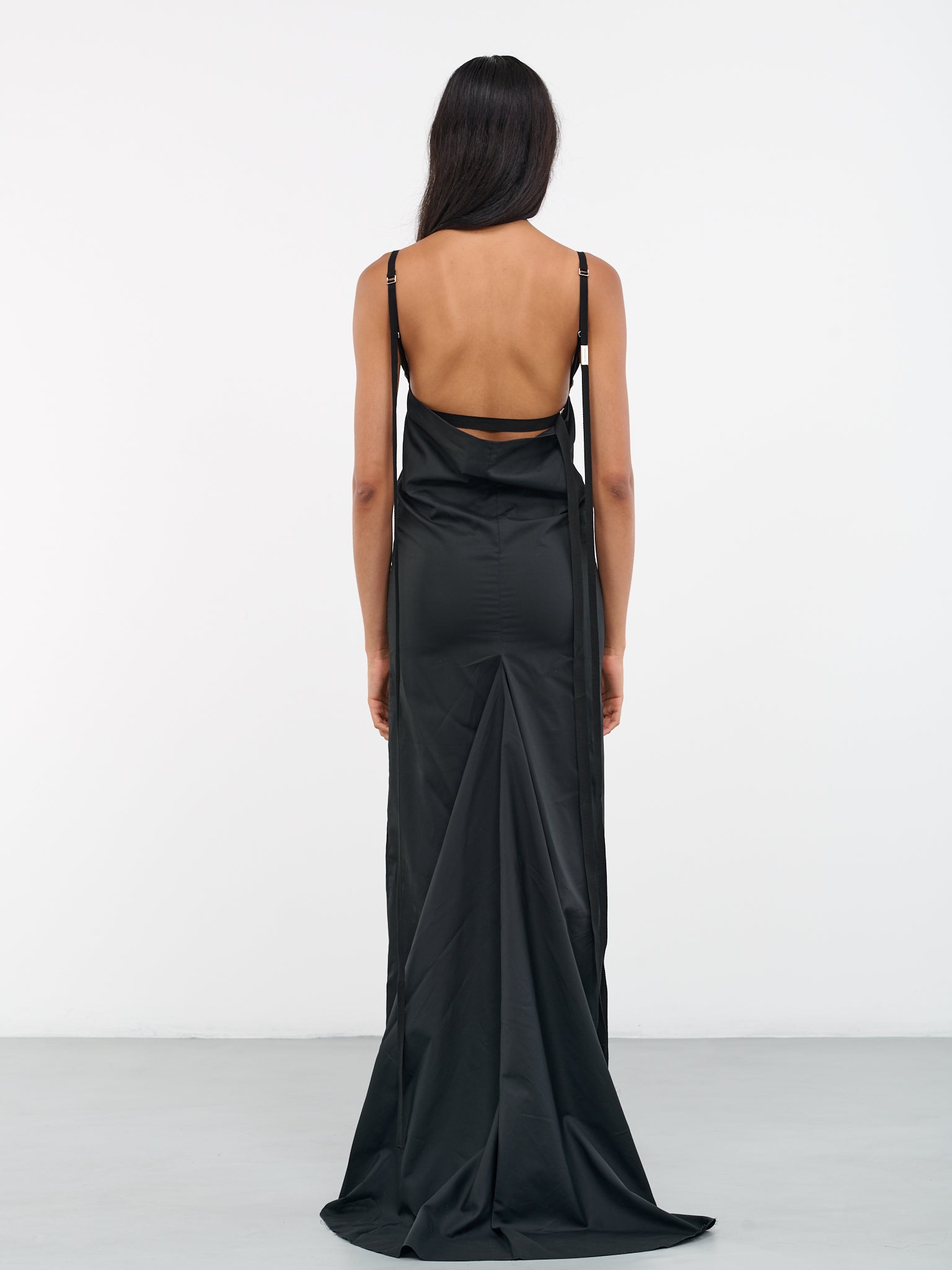 Hortense Long Slip Dress (2301-W-DR07-FA028-099-BLACK)