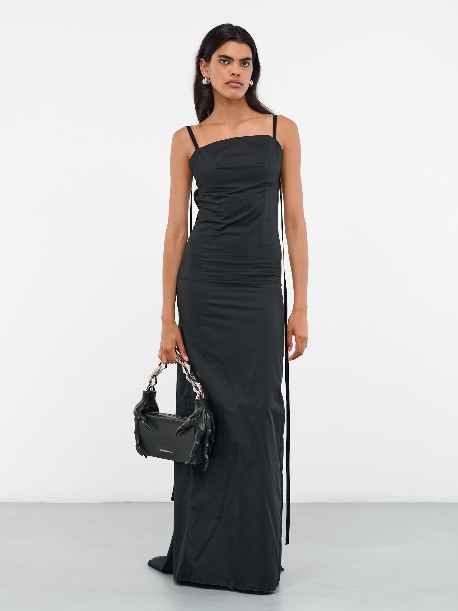 Hortense Long Slip Dress (2301-W-DR07-FA028-099-BLACK)
