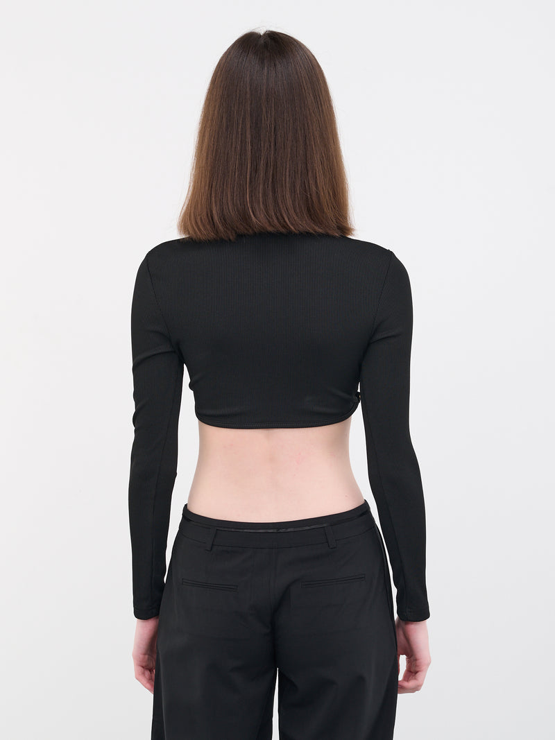 Crystal Stone Crop Tee (23011023-BLACK)