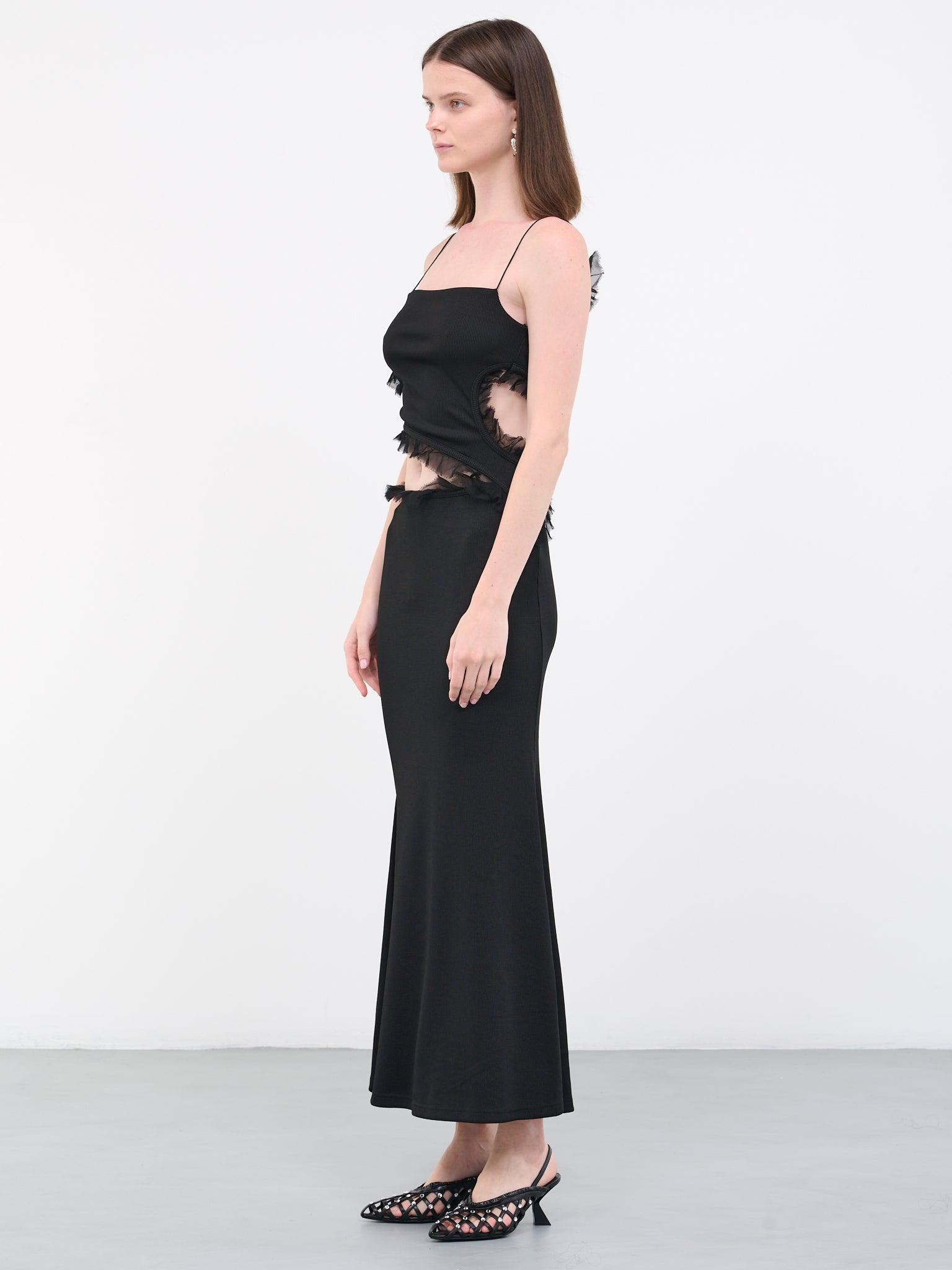 Carina Sloped Interlink Dress (23013028-BLACK)