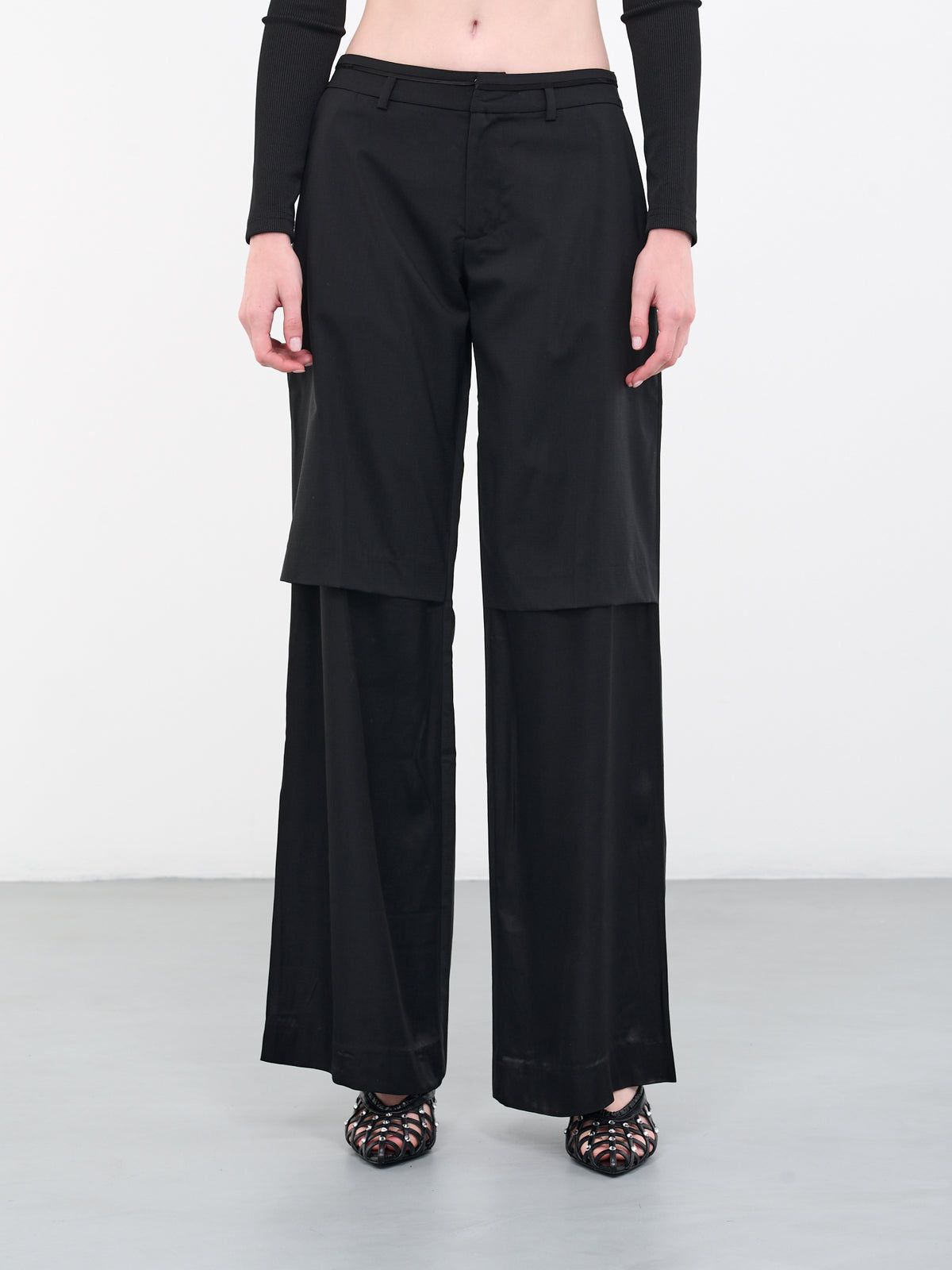 Split Level Trousers (23015002-BLACK)