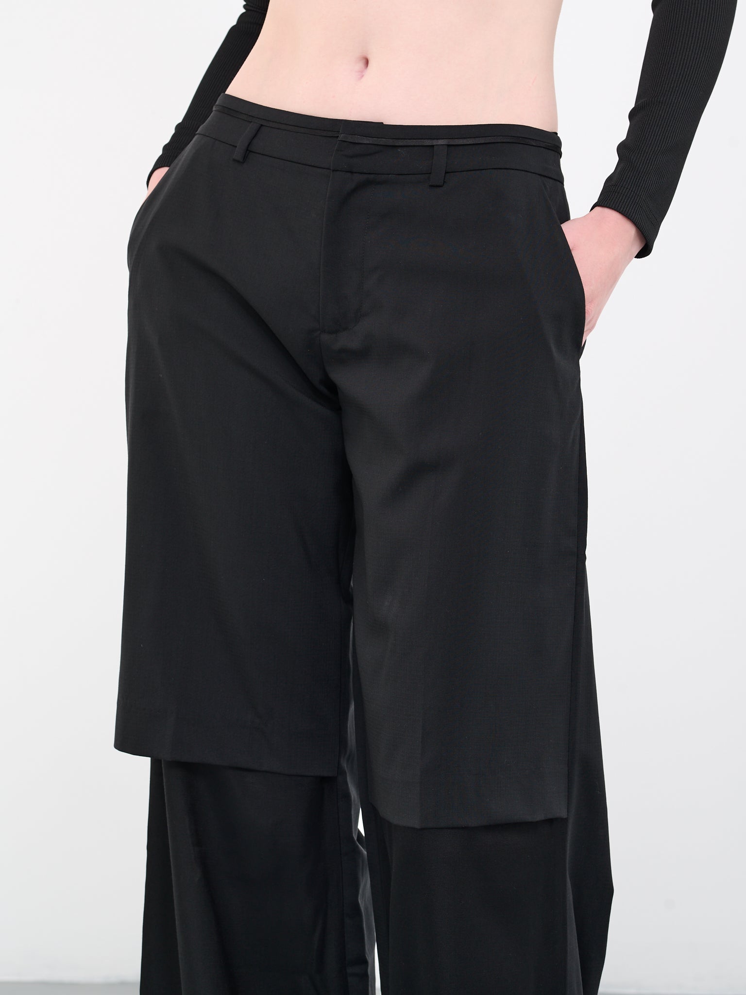 Split Level Trousers (23015002-BLACK)