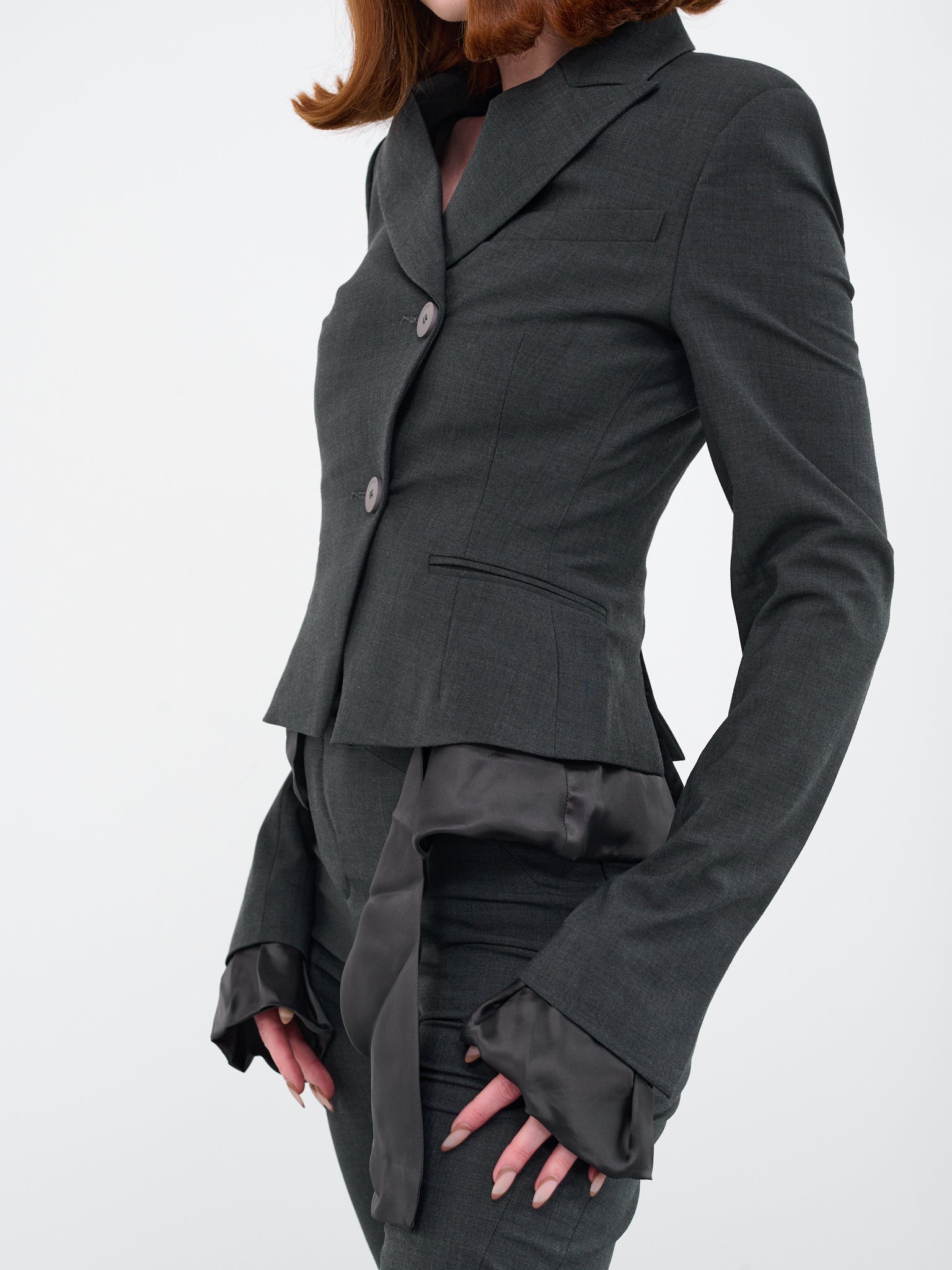 Exposed Lining Suit Jacket (2302607-ANTHRA)