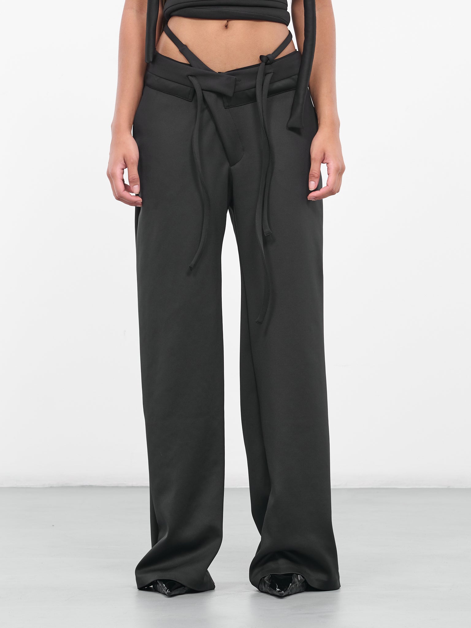 Double Waistband Suit Trousers (02410-BLACK)