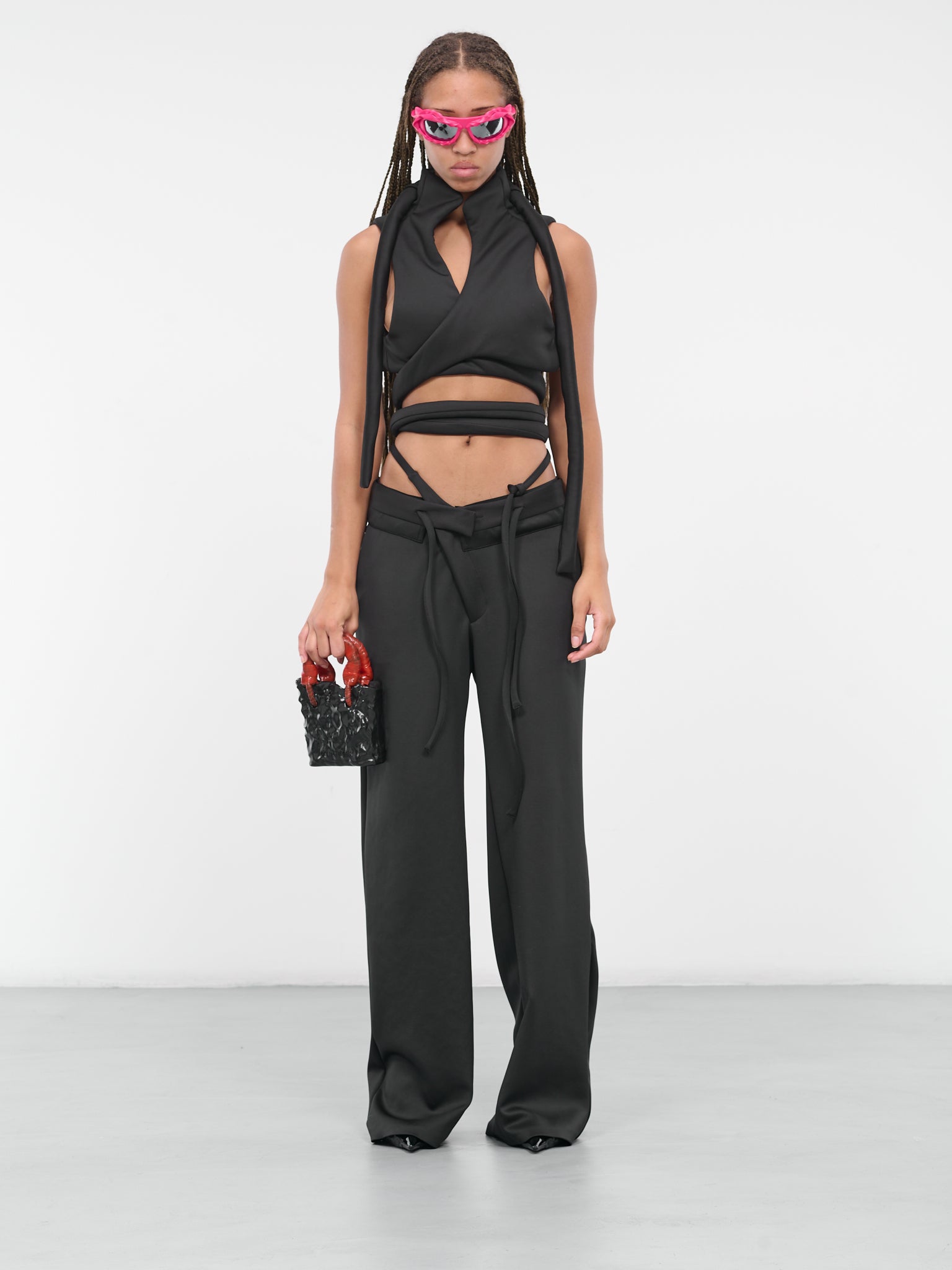 Double Waistband Suit Trousers (02410-BLACK)
