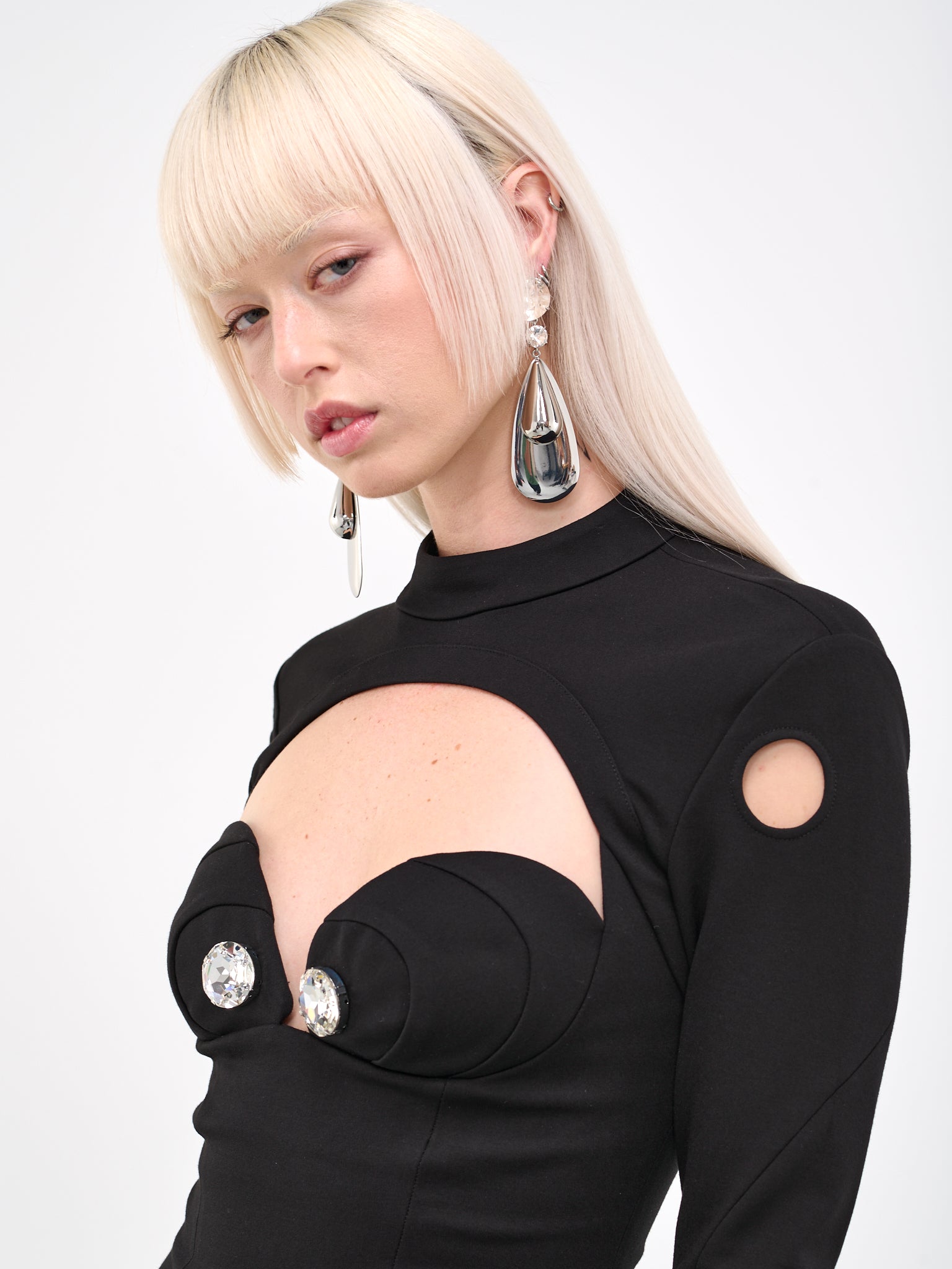 AREA Crystal Mini Dress | H.Lorenzo - detail 1