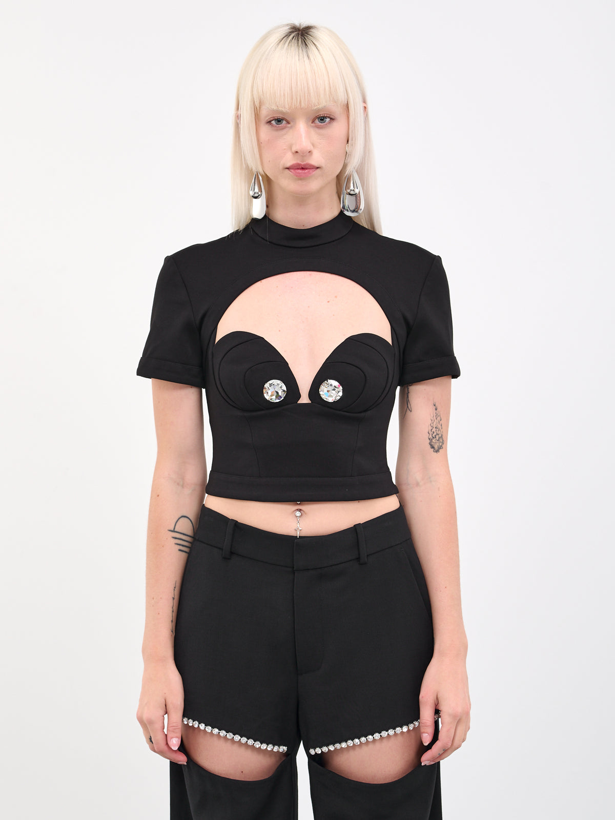 AREA Crystal Bustier Top | H.Lorenzo - front