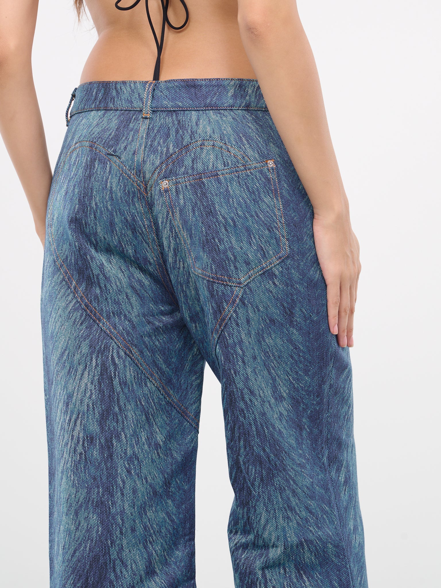 Fur Print Wide Pants (2304P01232-INDIGO-MULTI)