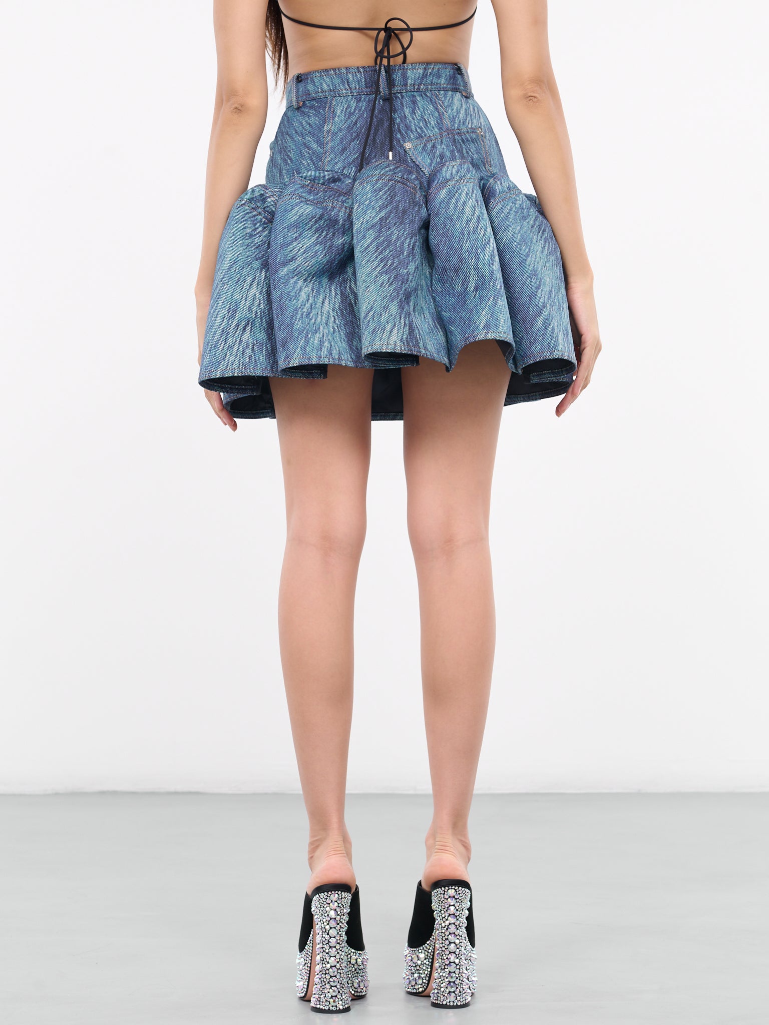 Fur Print Mini Skirt (2304S05232-INDIGO-MULTI)