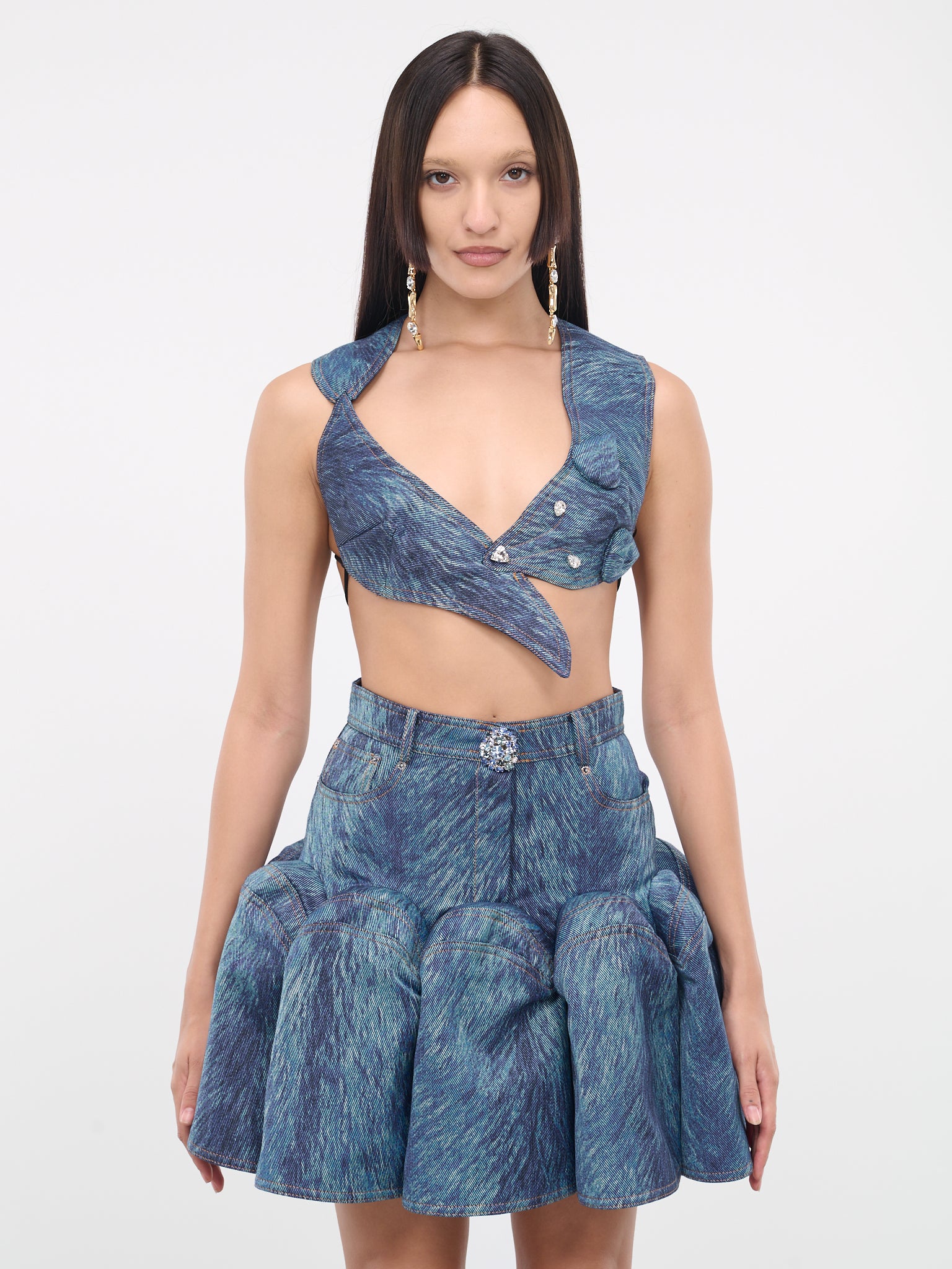 Fur Print Fox Top (2304T01232-INDIGO-MULTI)