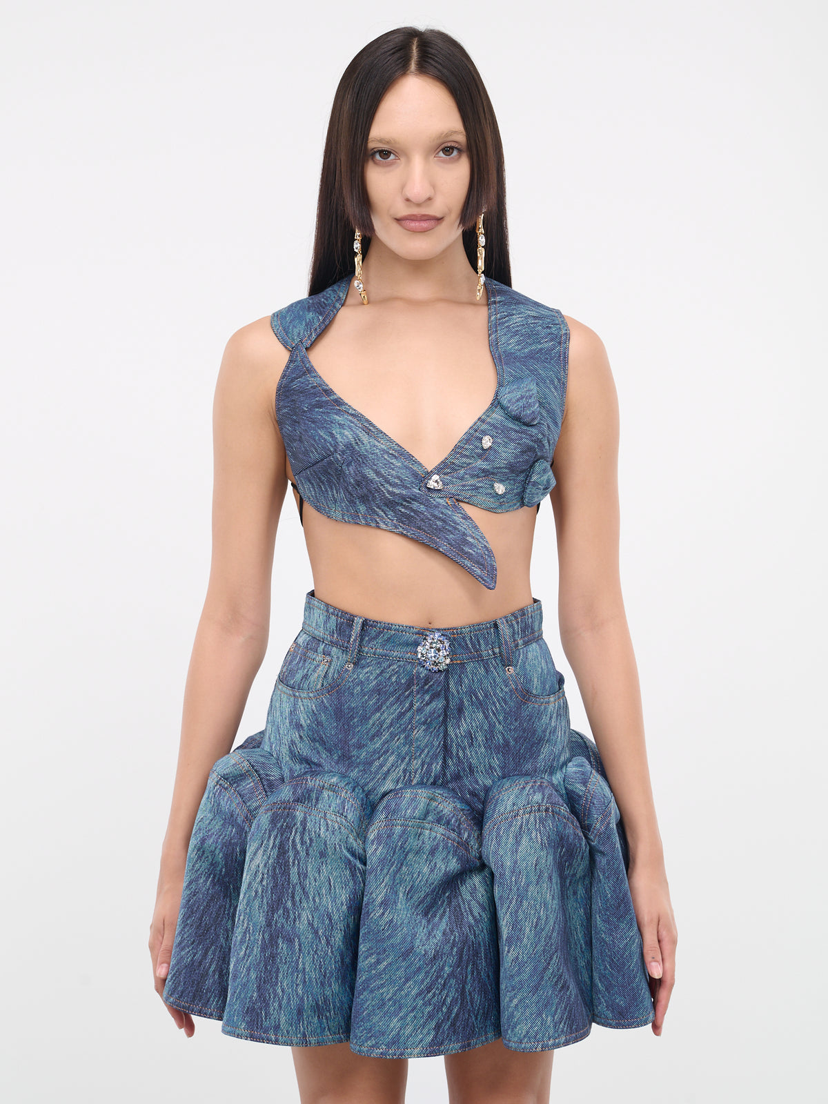 Fur Print Fox Top (2304T01232-INDIGO-MULTI)