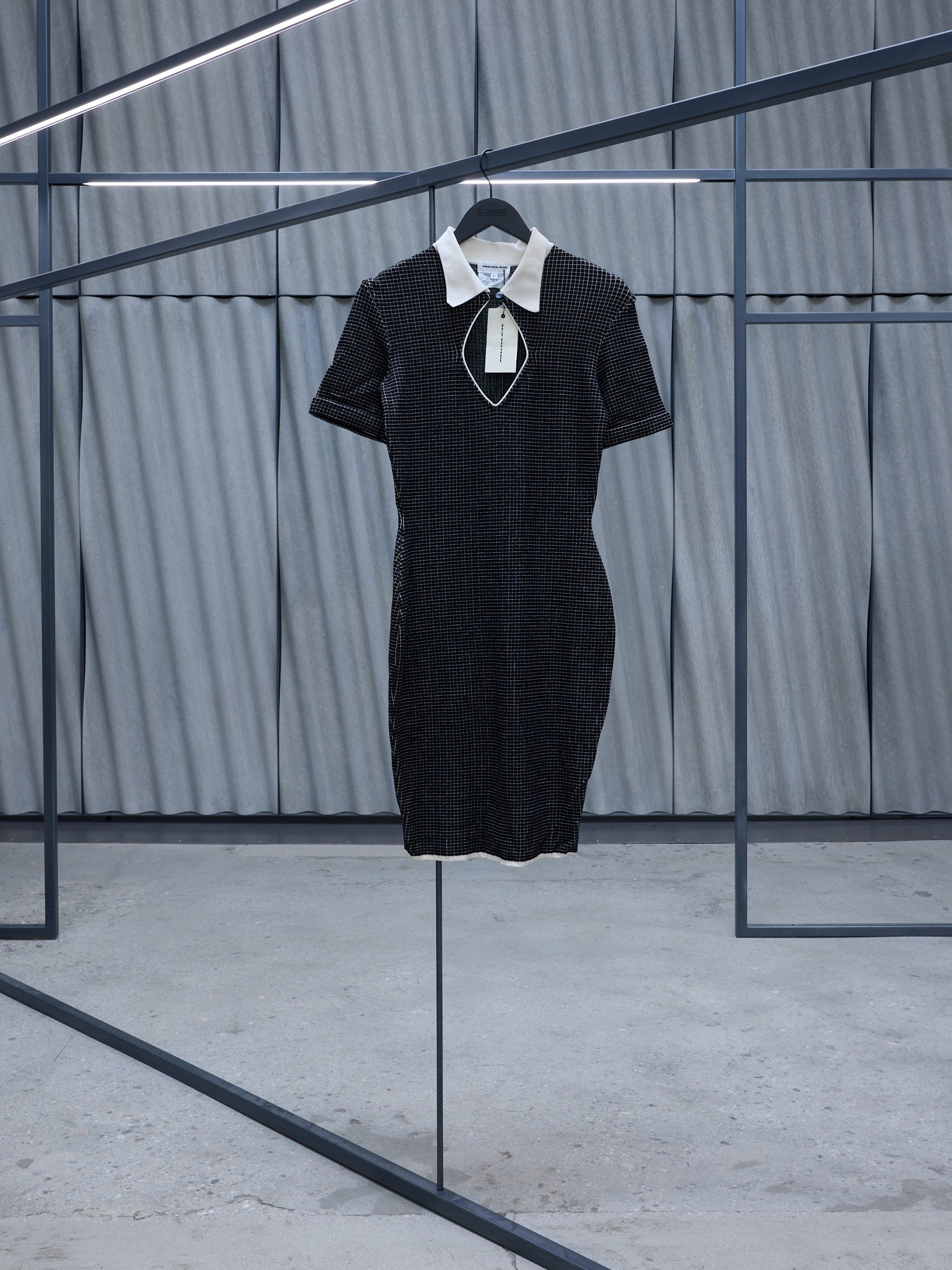 Black Grid Mini Dress (7L2053 DRESS)