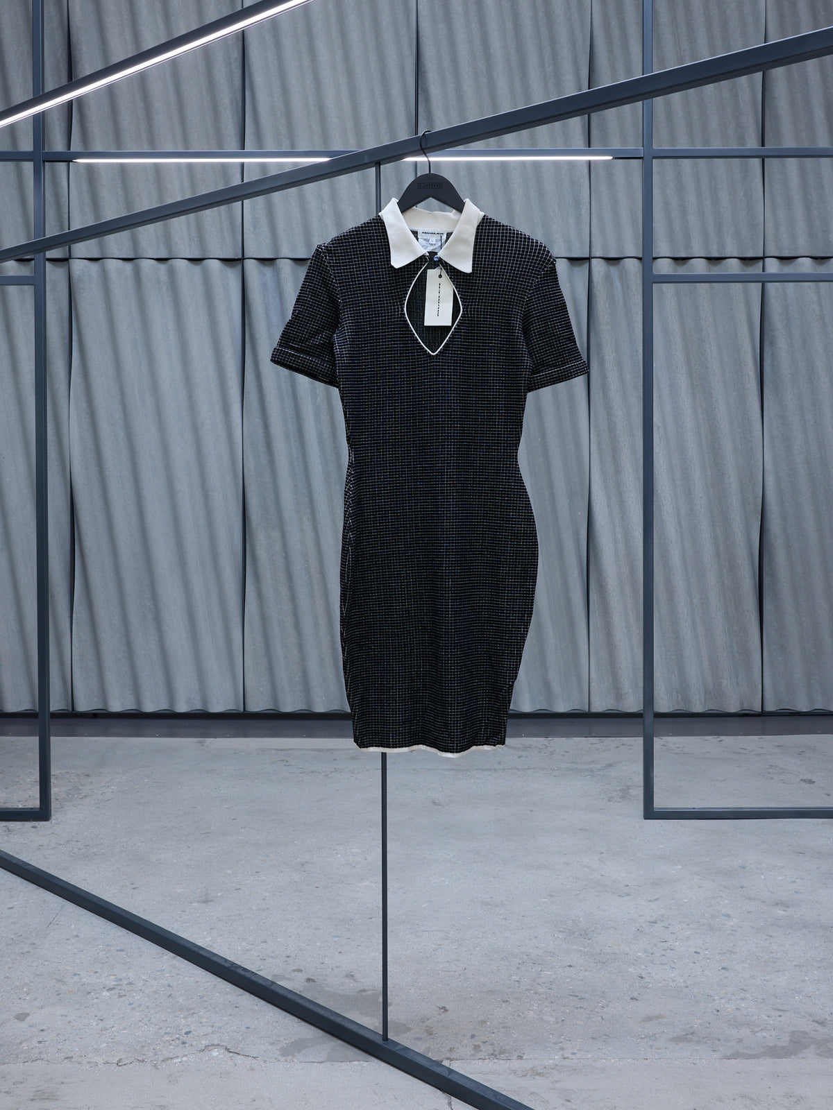 Black Grid Mini Dress (7L2053 DRESS)