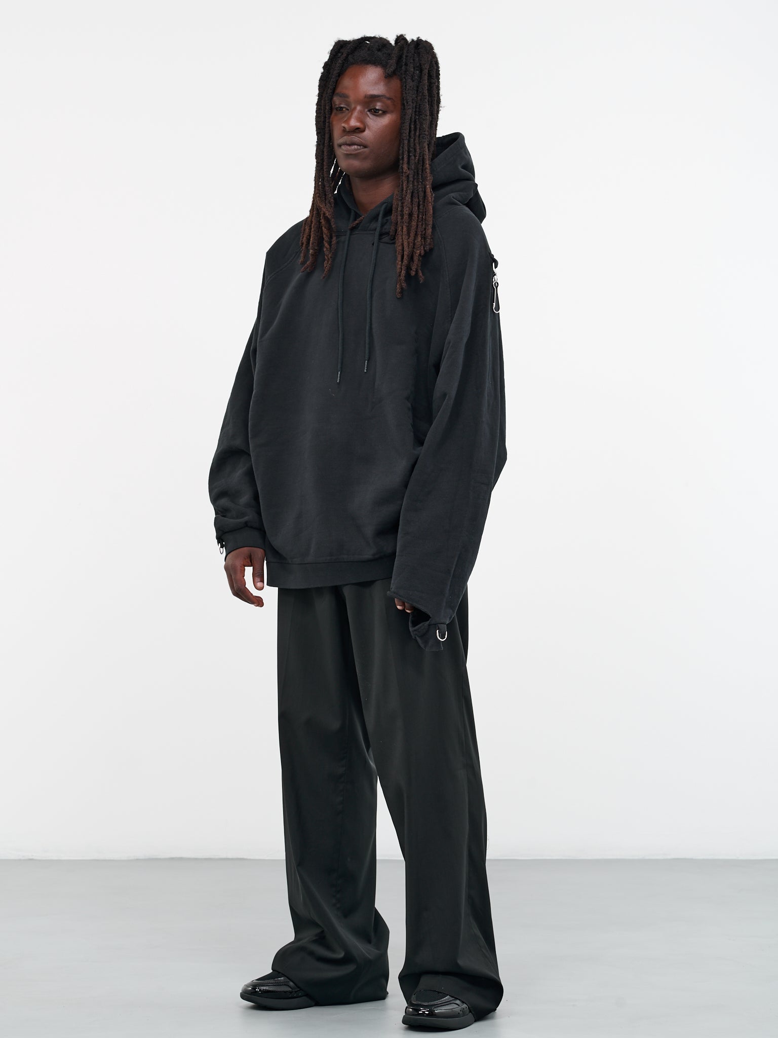 Raf Simons Men's Washed Big Fit Hoodie in Black Raf Simons