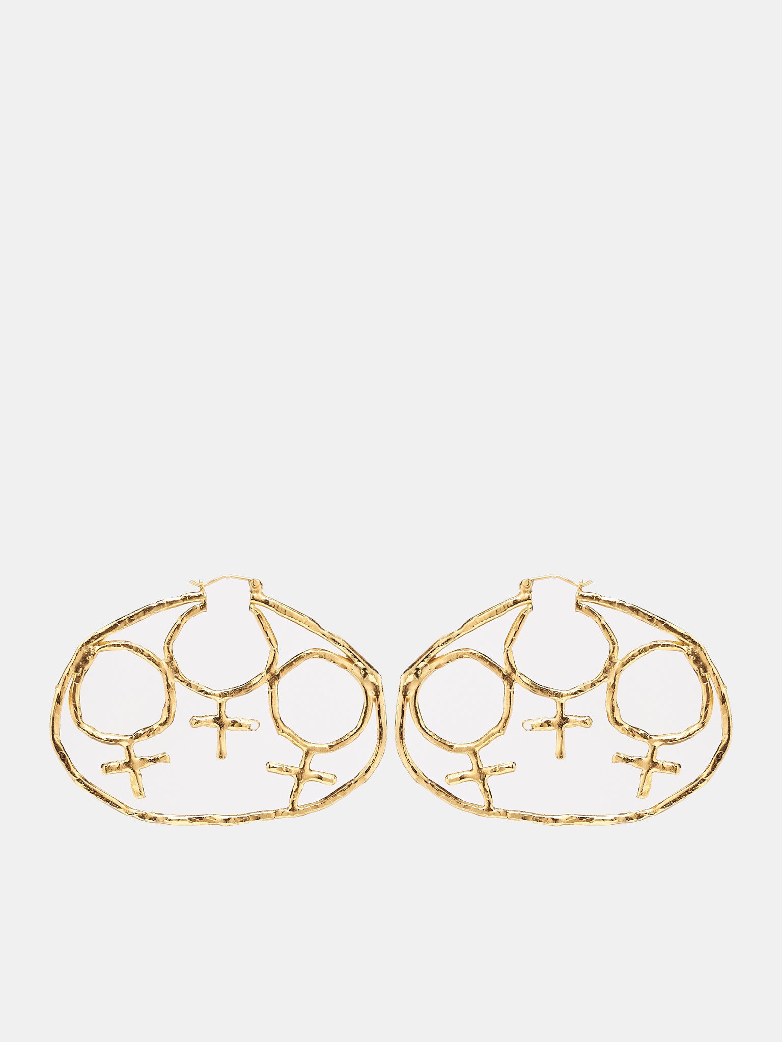 Fem Symbol Hoop Earrings (231154-GOLD)