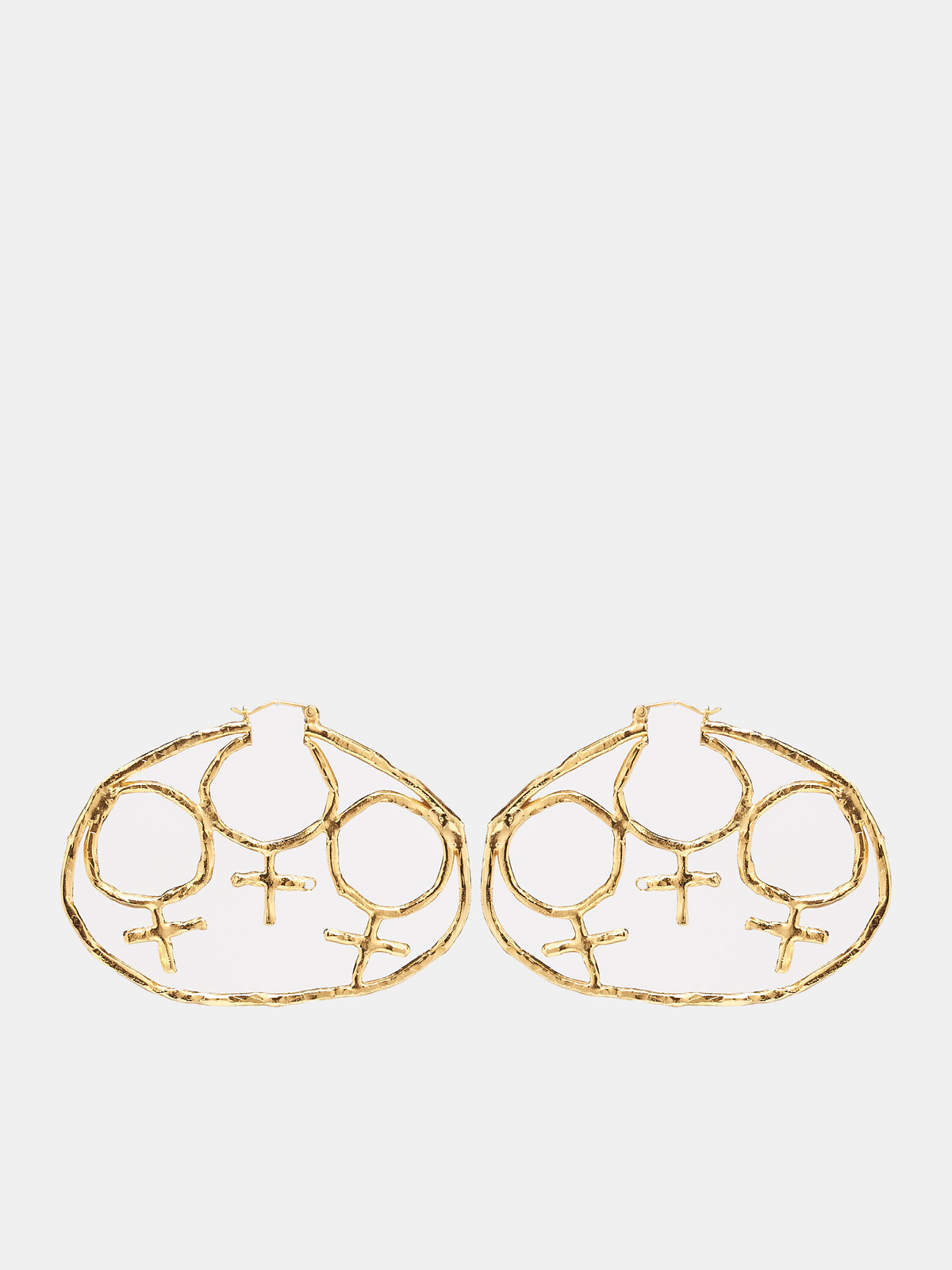 Fem Symbol Hoop Earrings (231154-GOLD)