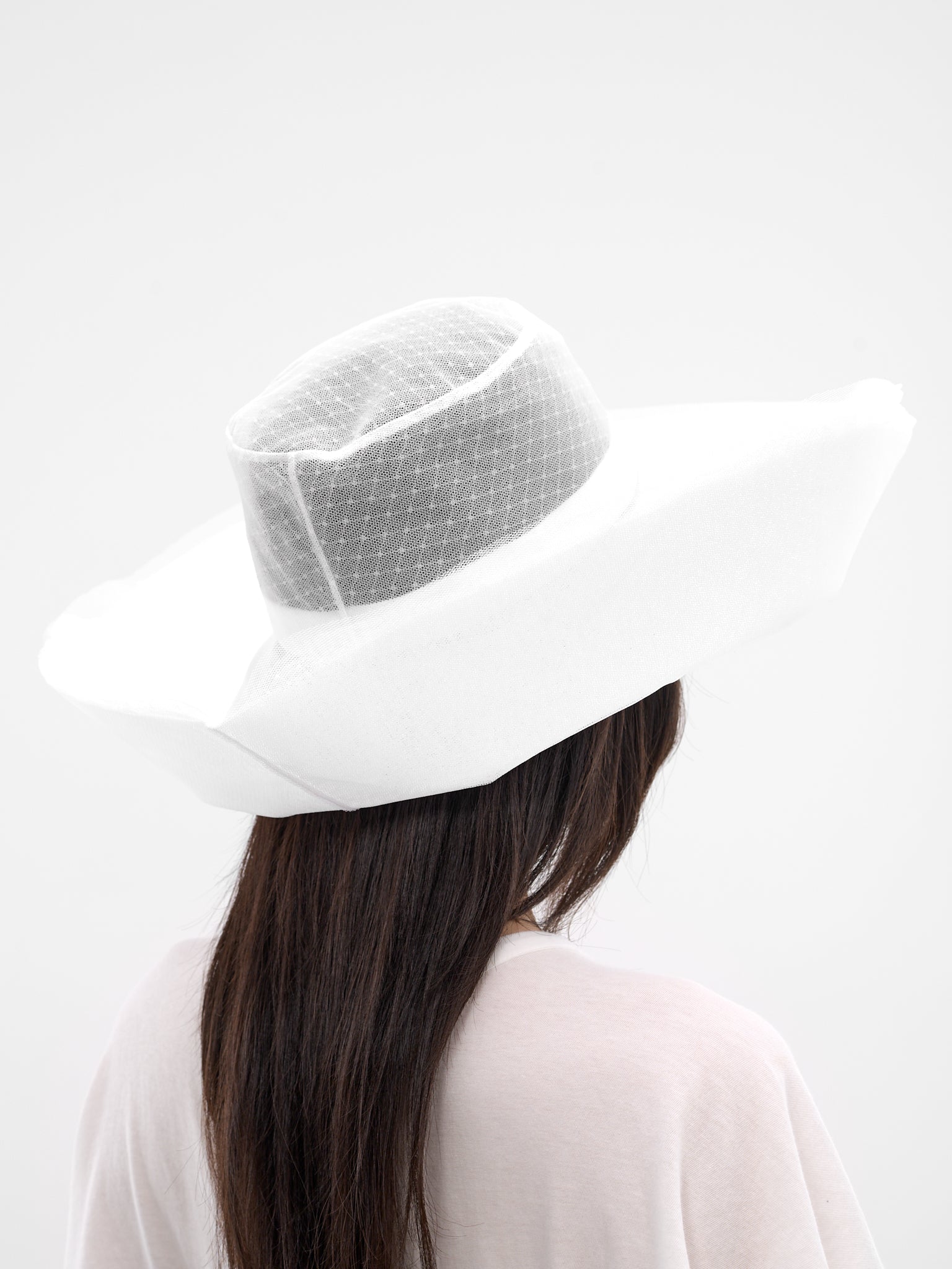 Layered Tulle Sun Hat (233-SUNSET-IVORY-WHITE)