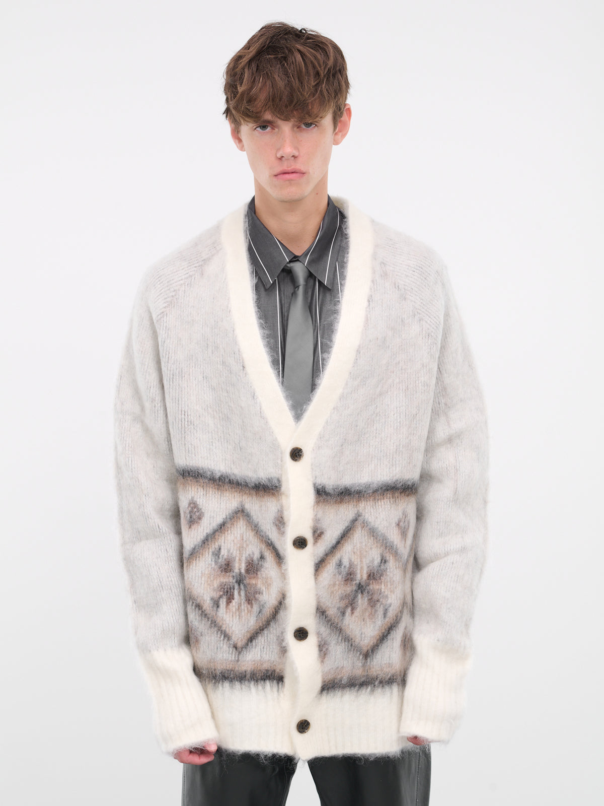 Fuzzy Knit Cardigan (23931-IVOCH)