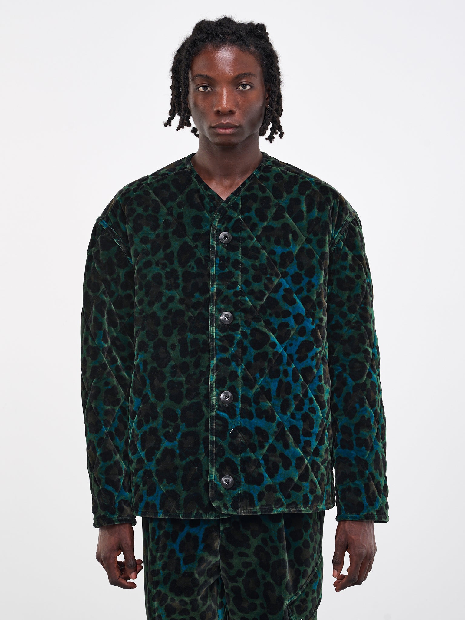 Cheetah Quilted Jacket | H. Lorenzo - front