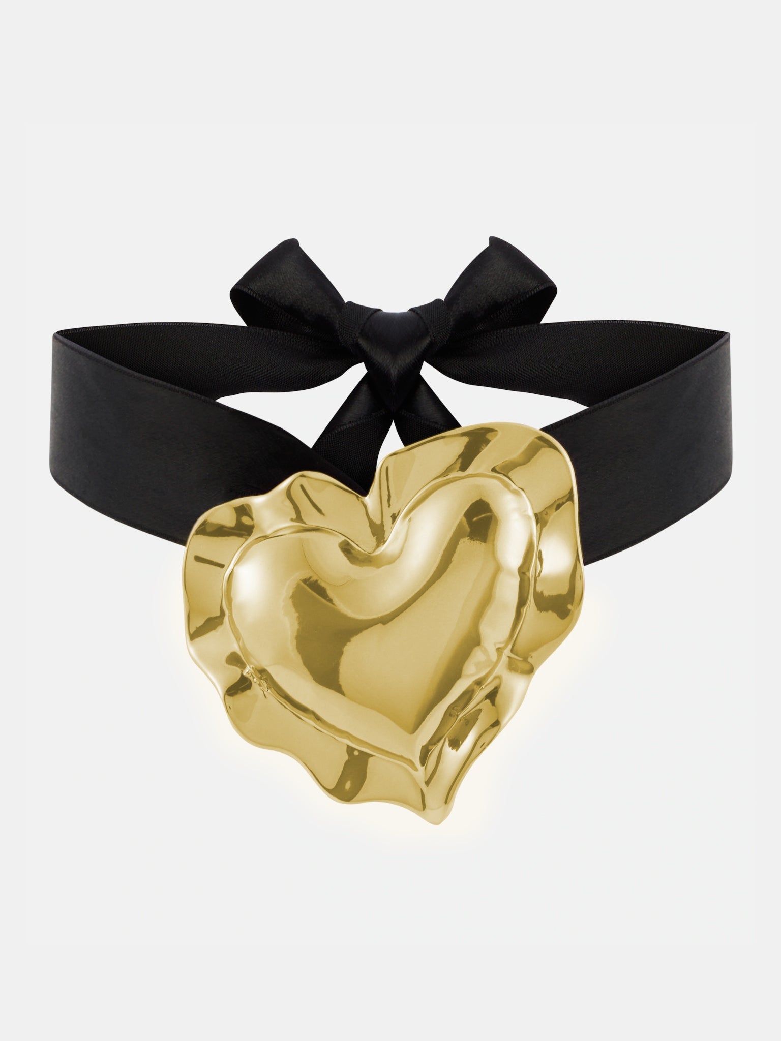 HK Cushion Heart Pendant Choker (23ABB0080MET019-U9000-BLACK)