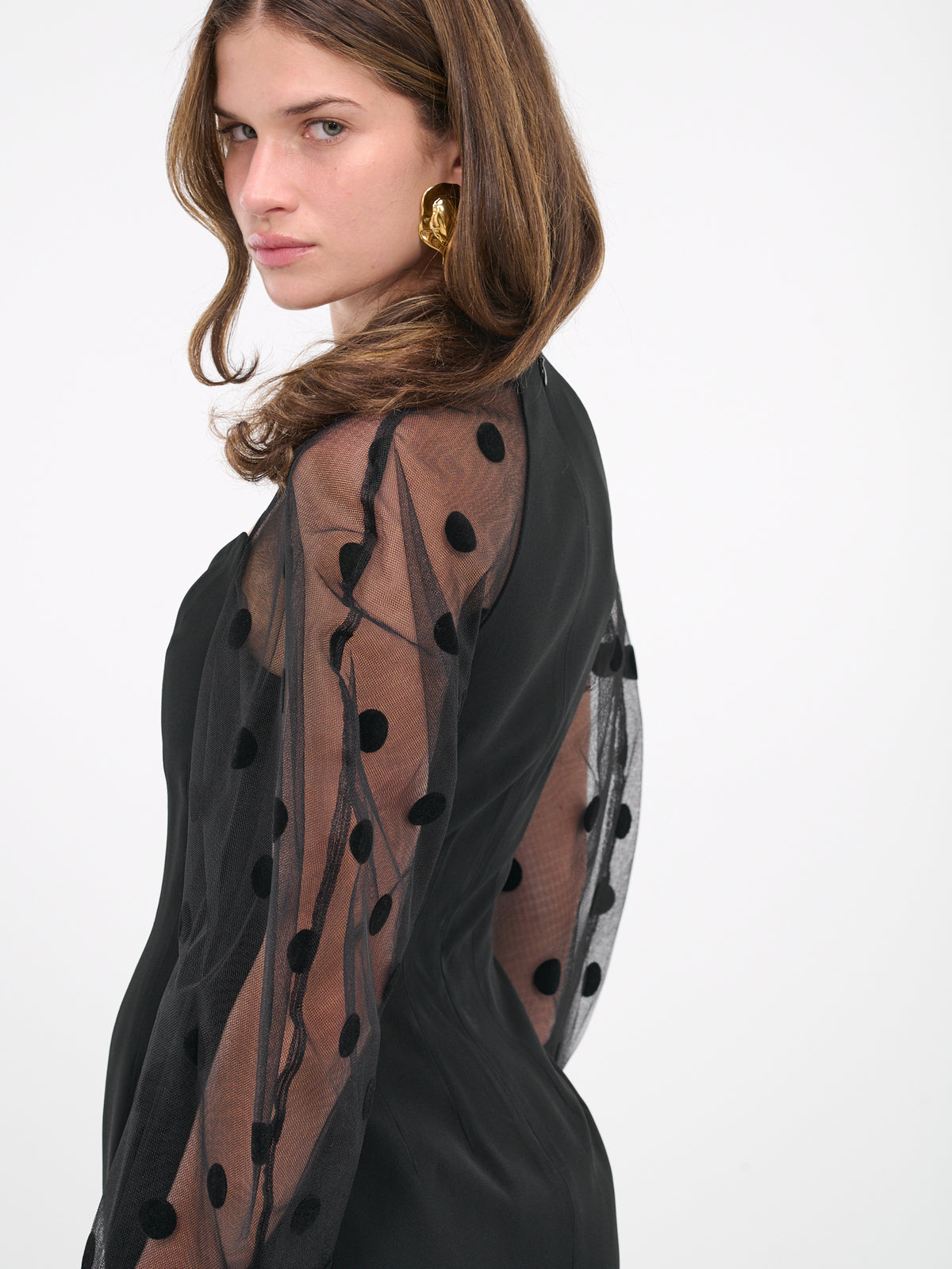 Polka Dot Mini Dress (23ACR0006AC0123-U9000-BLACK)