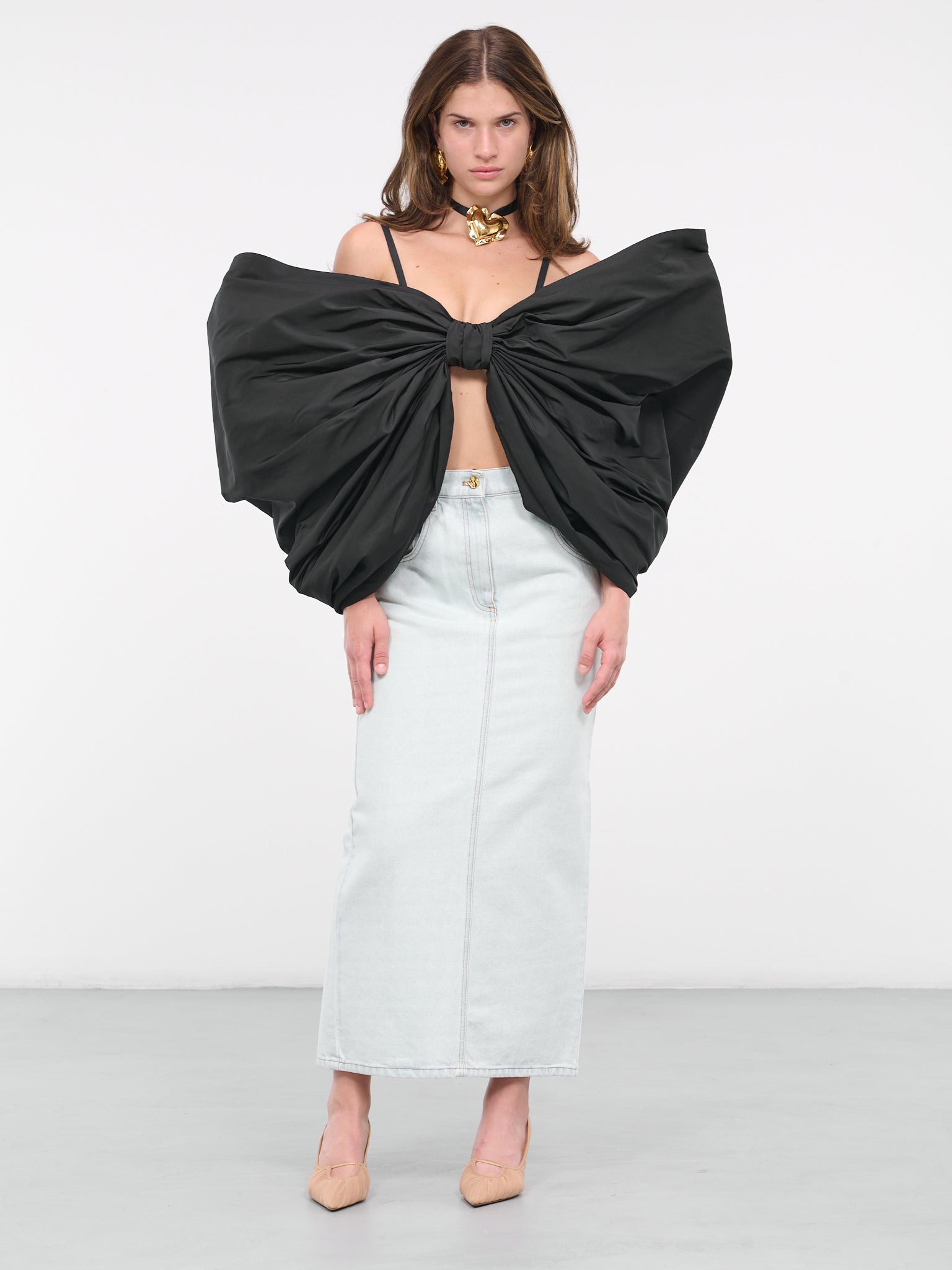 Taffeta Bow Top (23ACT0004PL0440-U9000-BLACK)